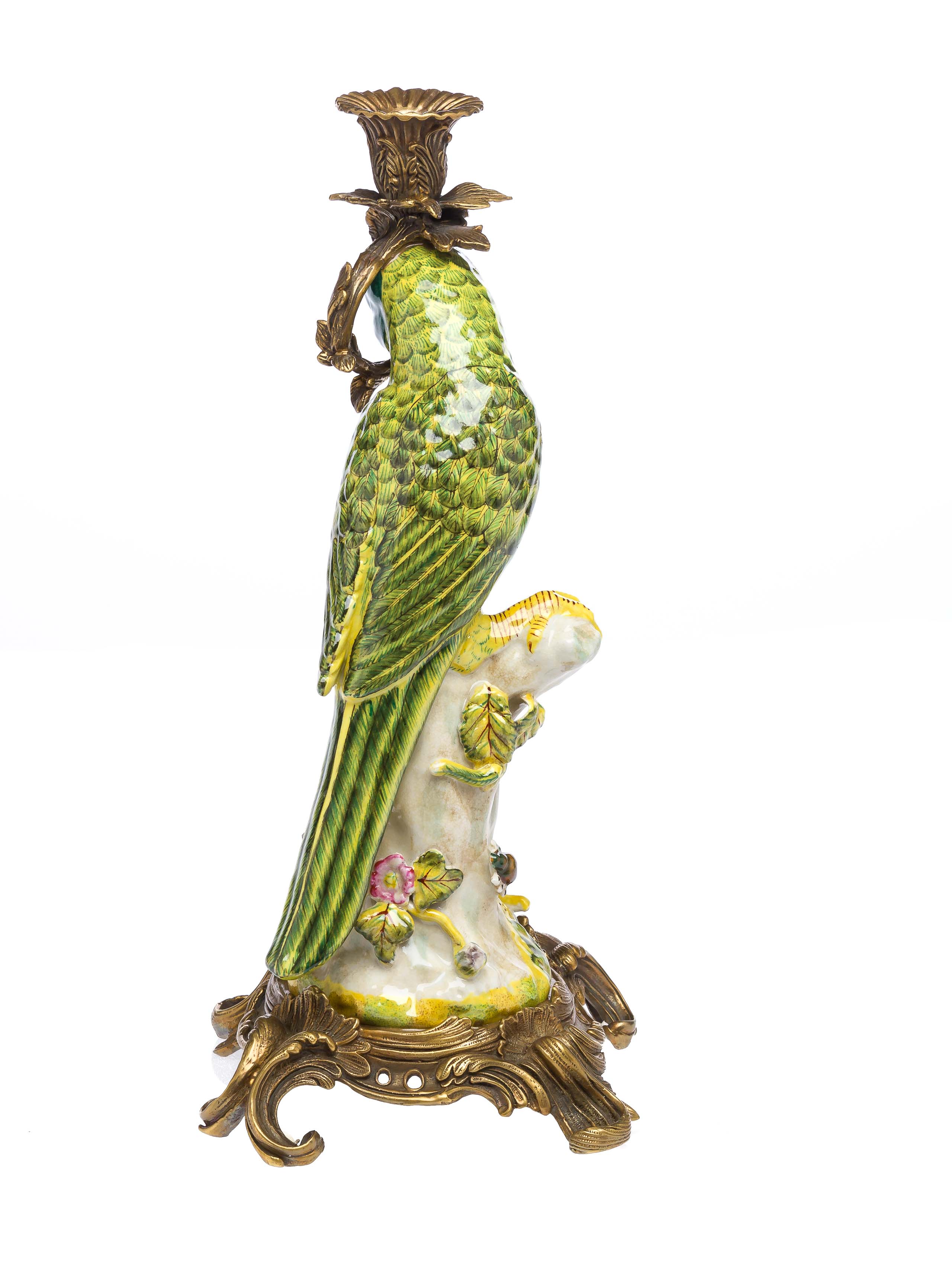 PT-89-PT-90-9 Paar Papagei Kerzenständer Porzellan antik Stil Kerzenleuchter 37cm candlestick