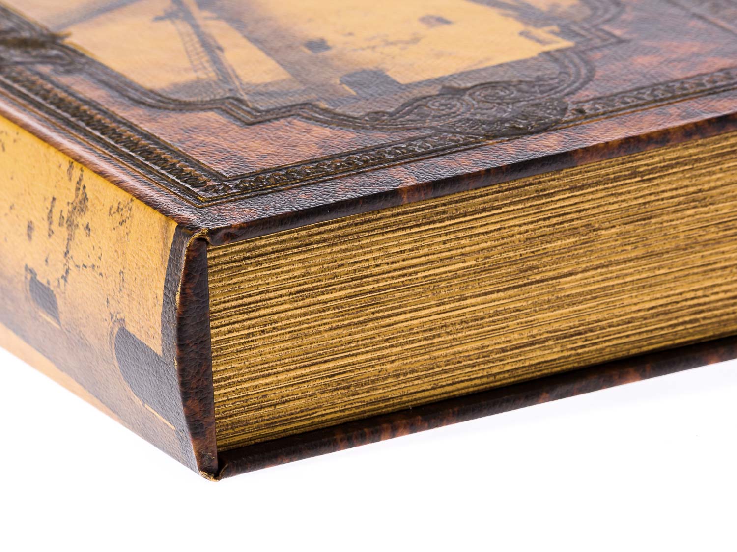 2016-12-07_Auktionshaus_074 Schatulle Windmühle Holz Buchattrappe Box Kästchen Etui Buch antik Stil book XL