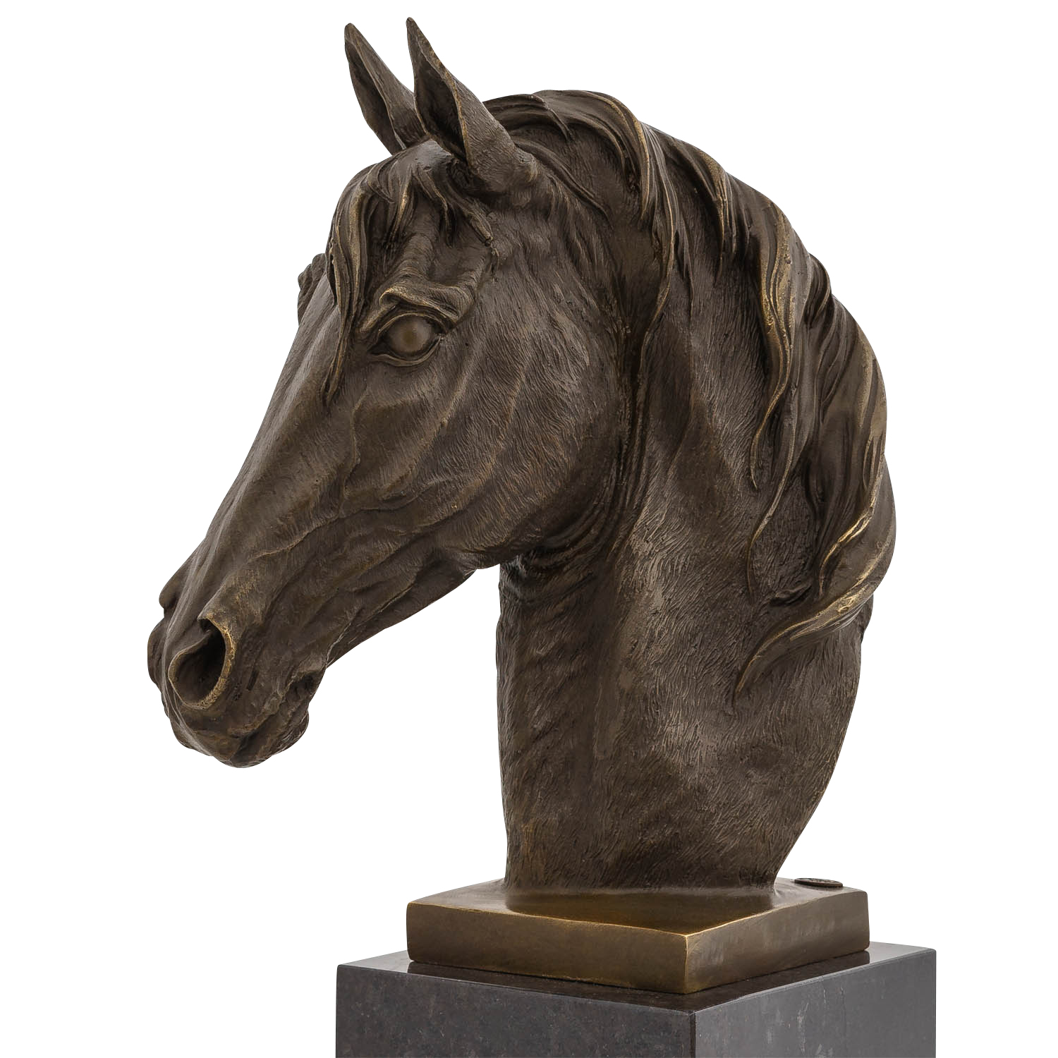 TM-47-7-copy Bronzeskulptur Pferd 44cm Büste Pferdekopf Statue Bronzefigur Bronze Antik-Stil