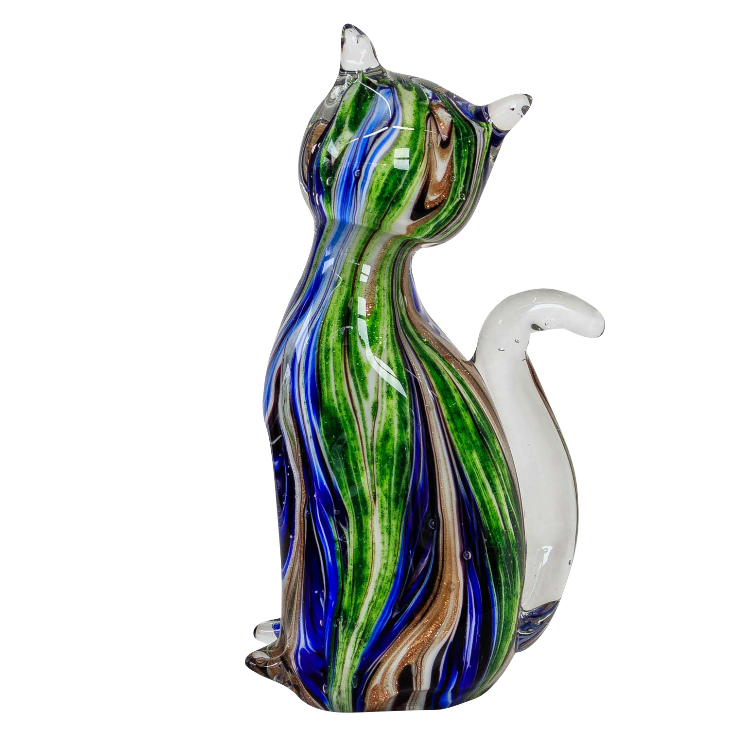 GL203-4 Glasfigur Figur Katze Glas im Murano Antik Stil 16cm