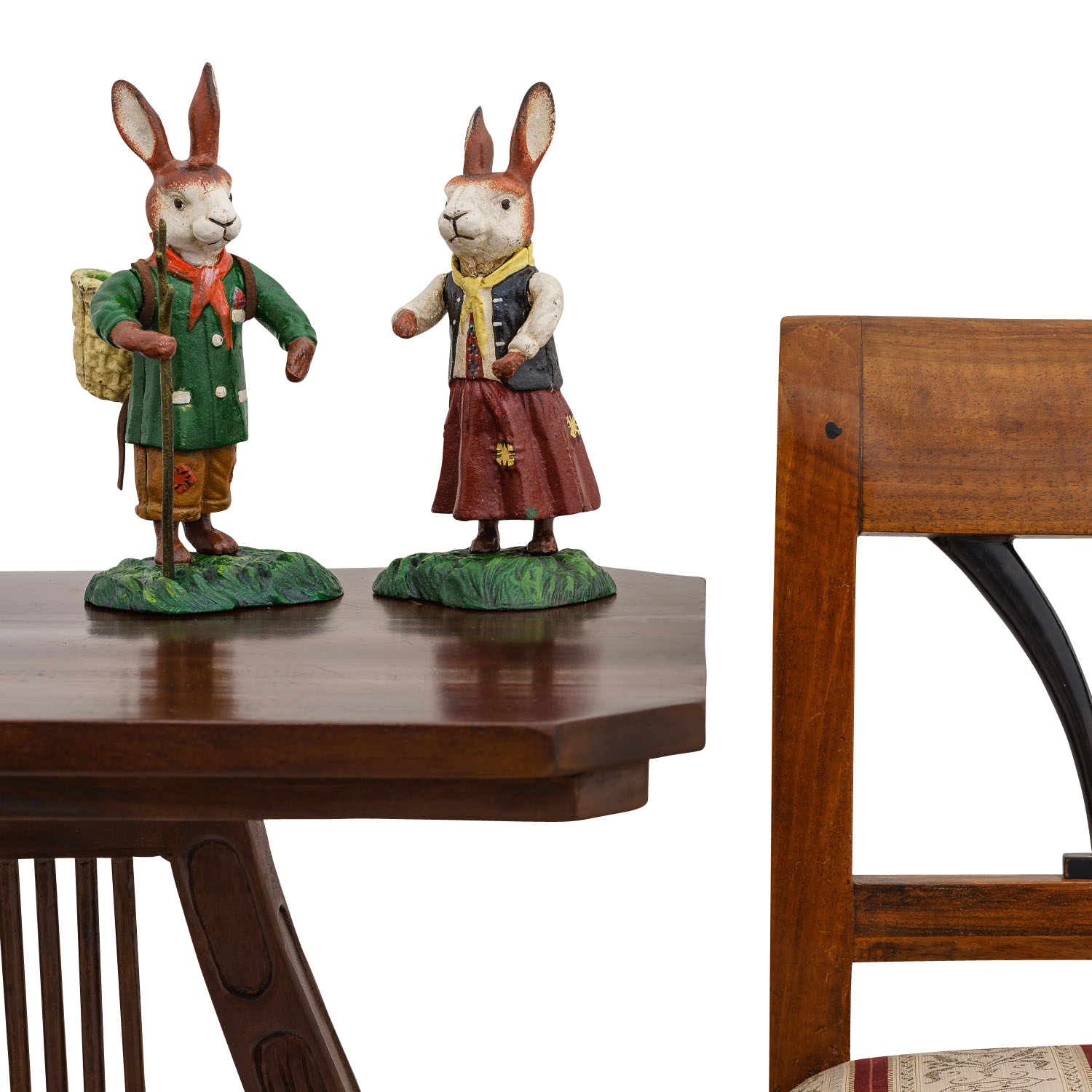 HP-154-1 Hasenpaar Hasen Osterhase Hase Eisen 23cm Antik-Stil