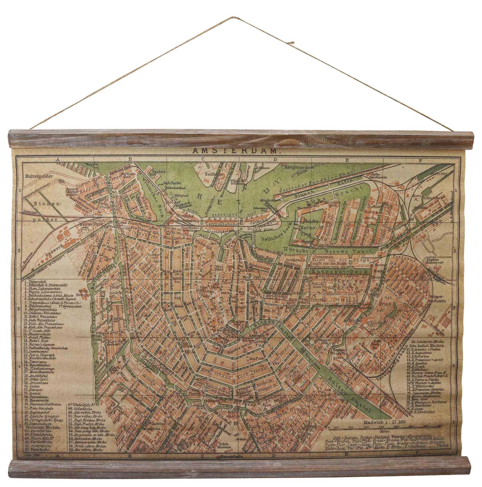 SJ-5_1 Landkarte Weltkarte historische Karte Wandkarte Antik-Stil Amsterdam Holland
