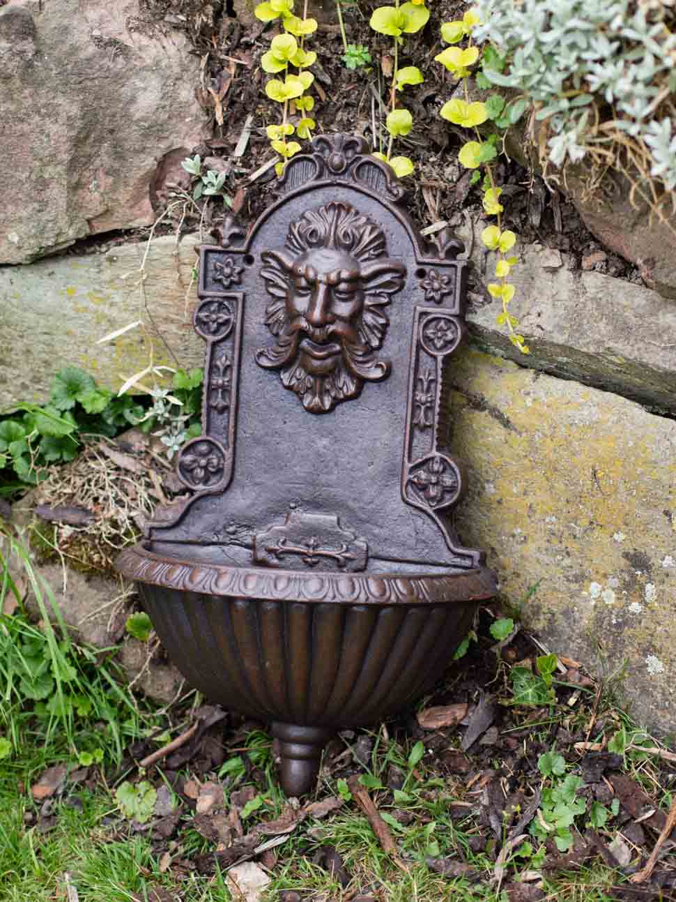 JP-67-3 WASCHBECKEN WANDBRUNNEN FABELWESEN EISEN ANTIK STIL BRUNNEN WASCHPLATZ BECKEN