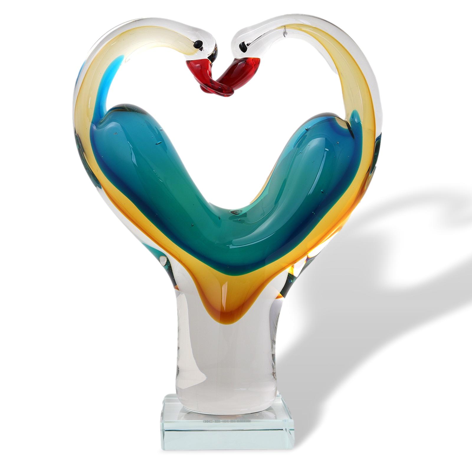 aubaho-AB-253-1a Glasskulptur Glasfigur Figur Skulptur Liebe Glas Paar Liebespaar Hochzeit 25cm