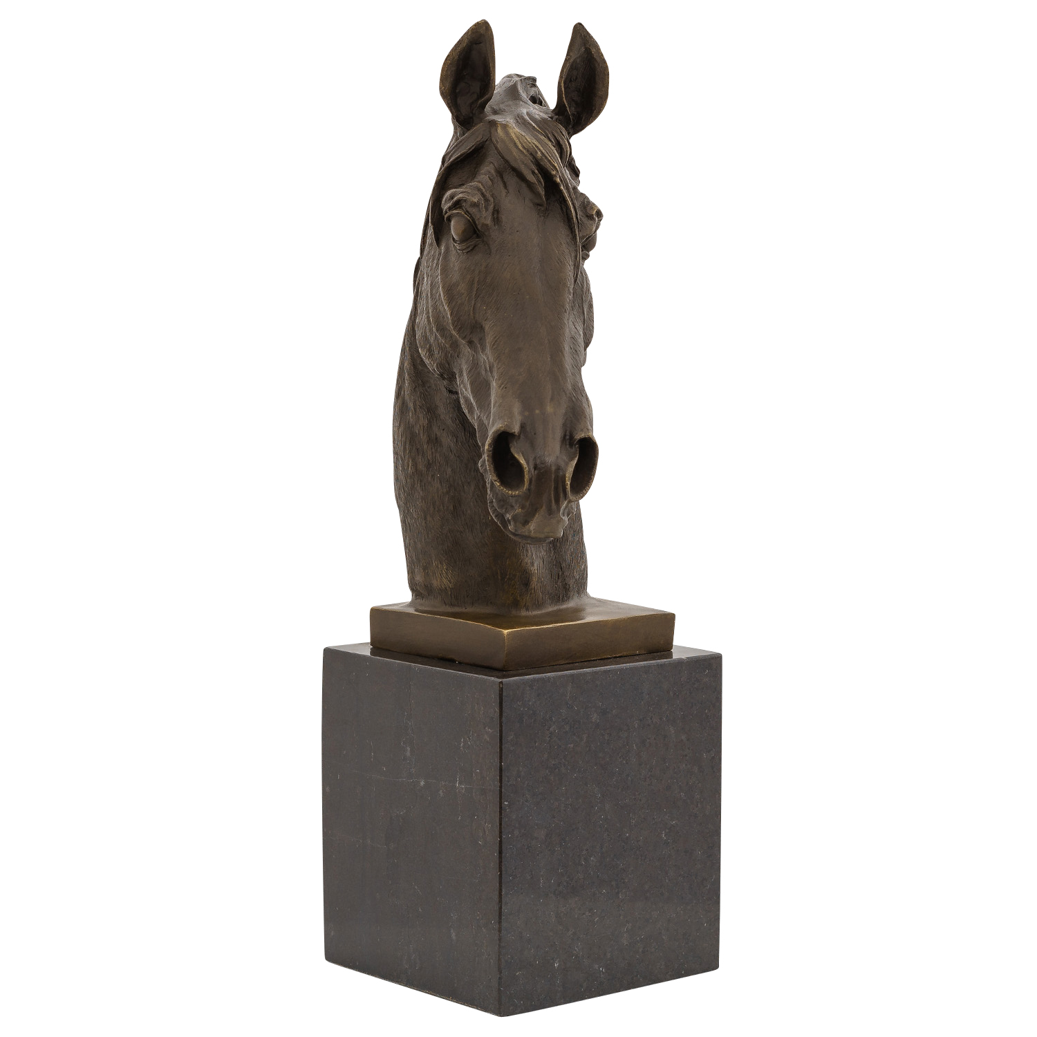 TM-47-4-copy Bronzeskulptur Pferd 44cm Büste Pferdekopf Statue Bronzefigur Bronze Antik-Stil