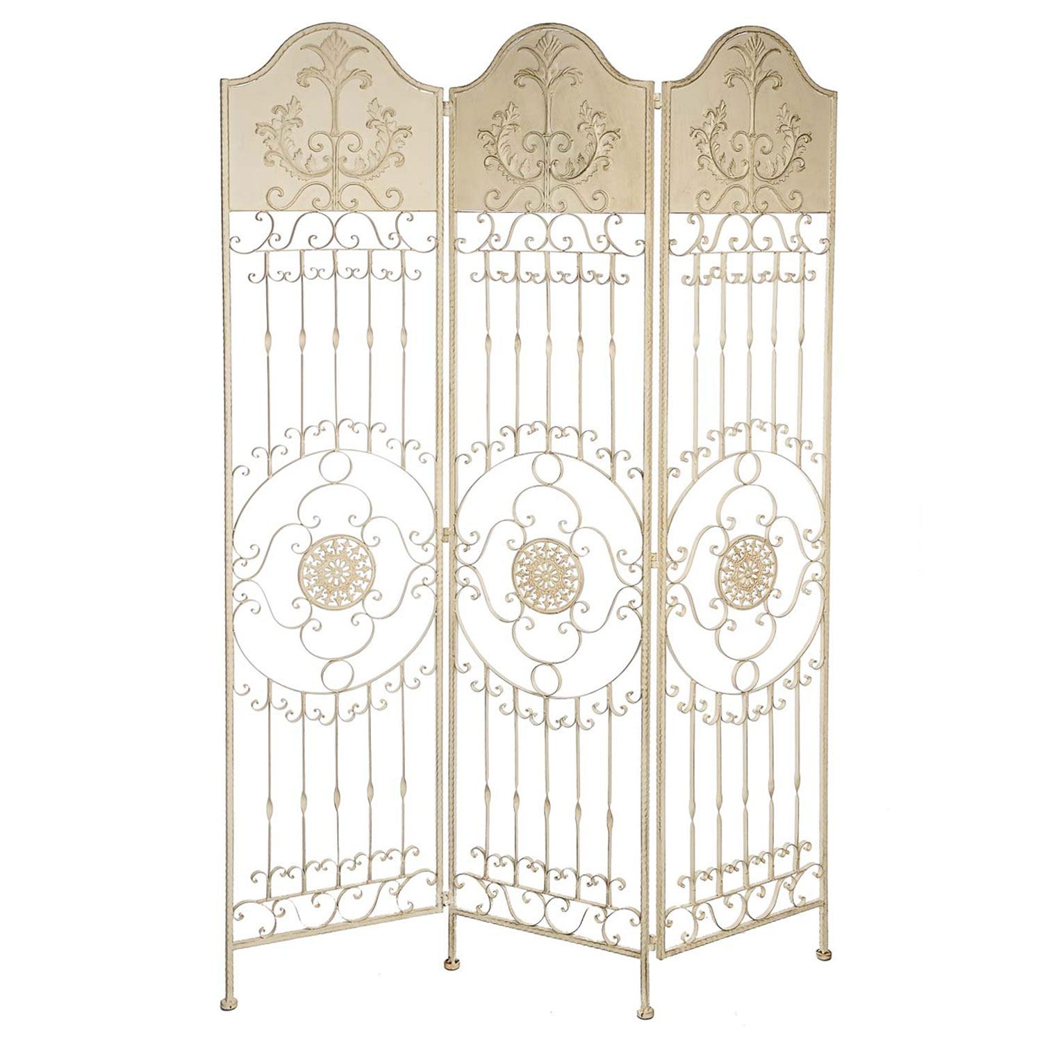 2016-12-07_Auktionshaus_257 Paravent Pergola Spalier Eisen Rankhilfe Zaun 19kg Antik-Stil Raumteiler weiß