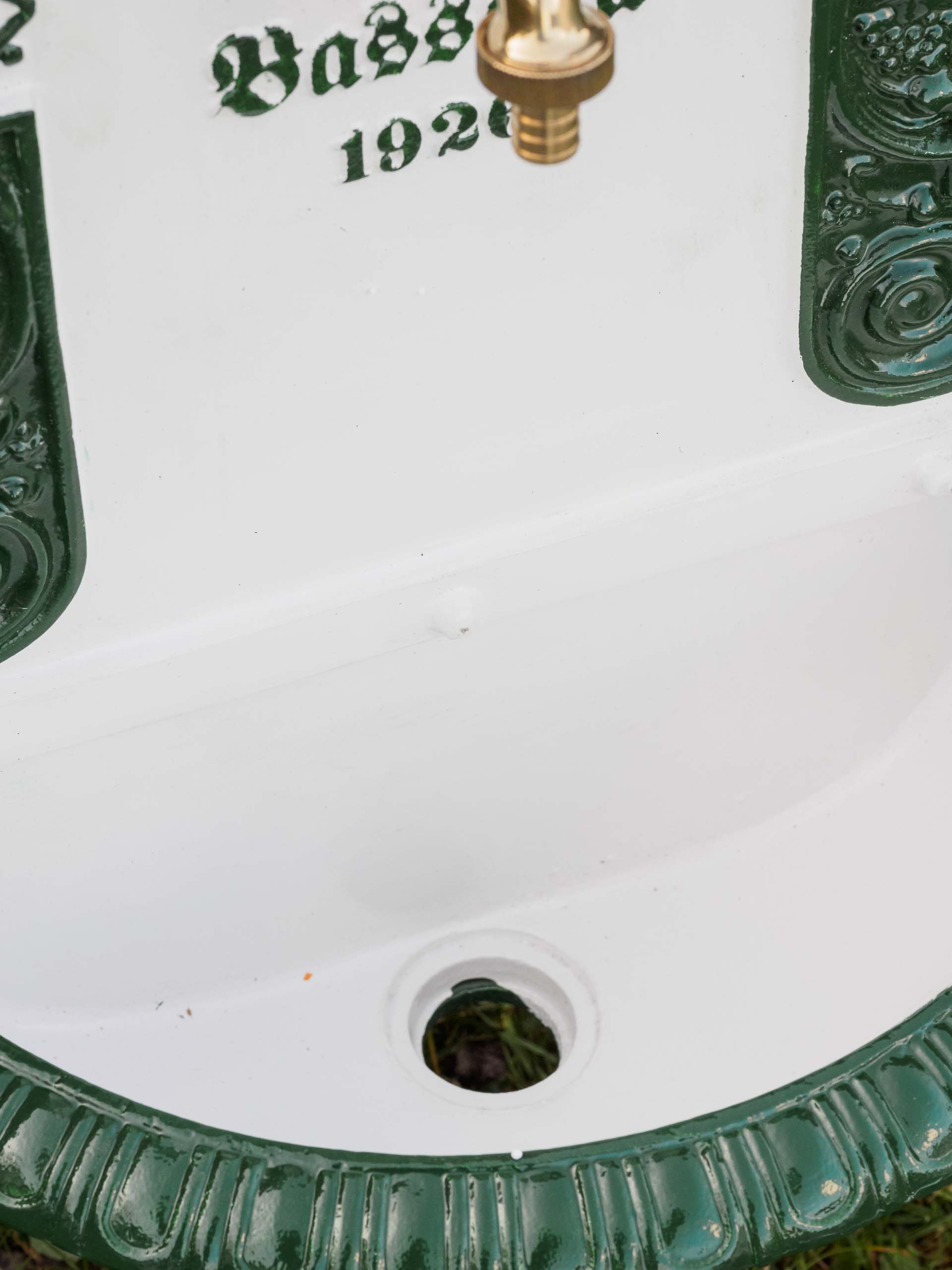 2015-11-07_Auktionshaus_0315672a11b1e673 Brunnen Wandbrunnen 71,5cm Aluminium Waschbecken im Antikstil fountain garden