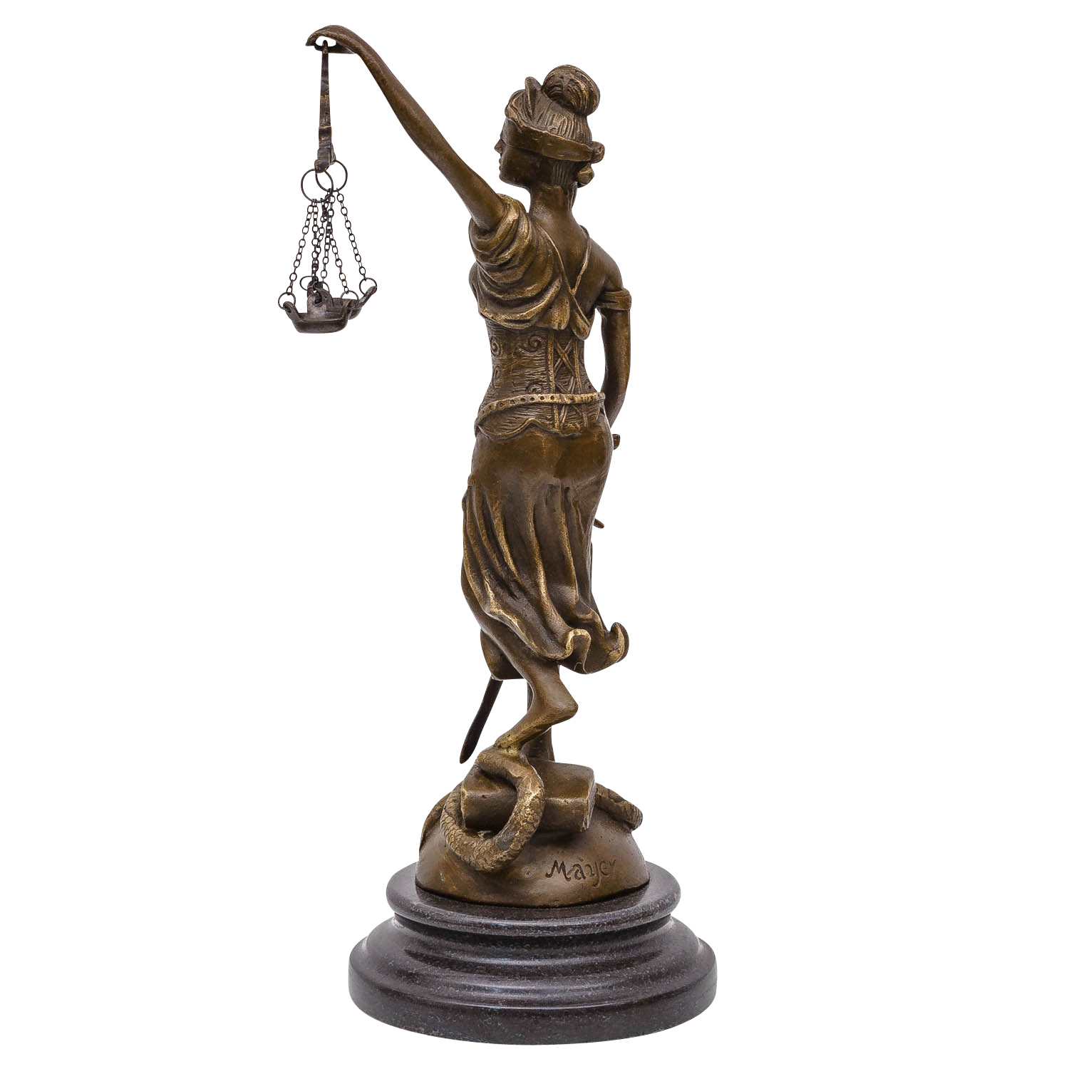 Bronzeskulptur Justitia Justizia Statue Bronze Figur Skulptur Antik-Stil - 26cm