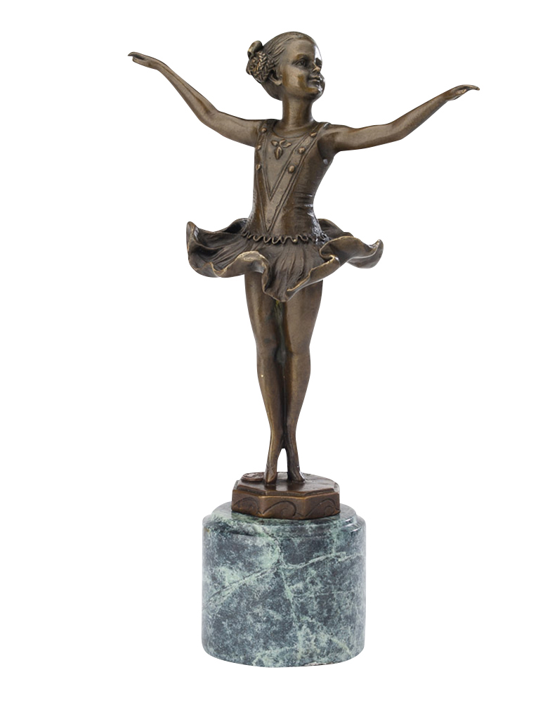im-bronze109 Bronze by ferdinand preiss ballerina dancer sculpture art deco antique style