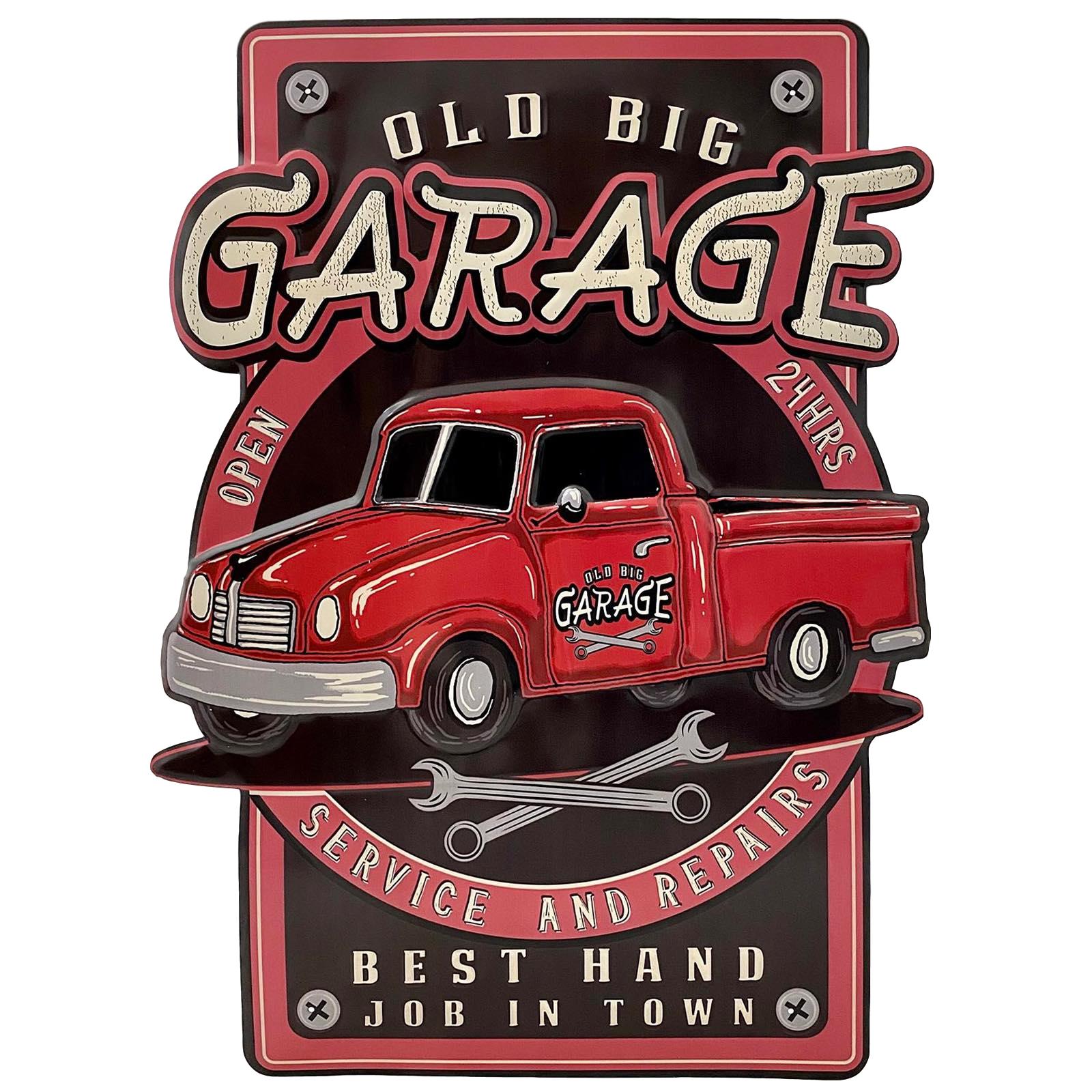 8PL-910885603333a Blechschild Garage Werkstatt Auto Reparatur Schild 85cm Magnettafel Antik-Stil-c