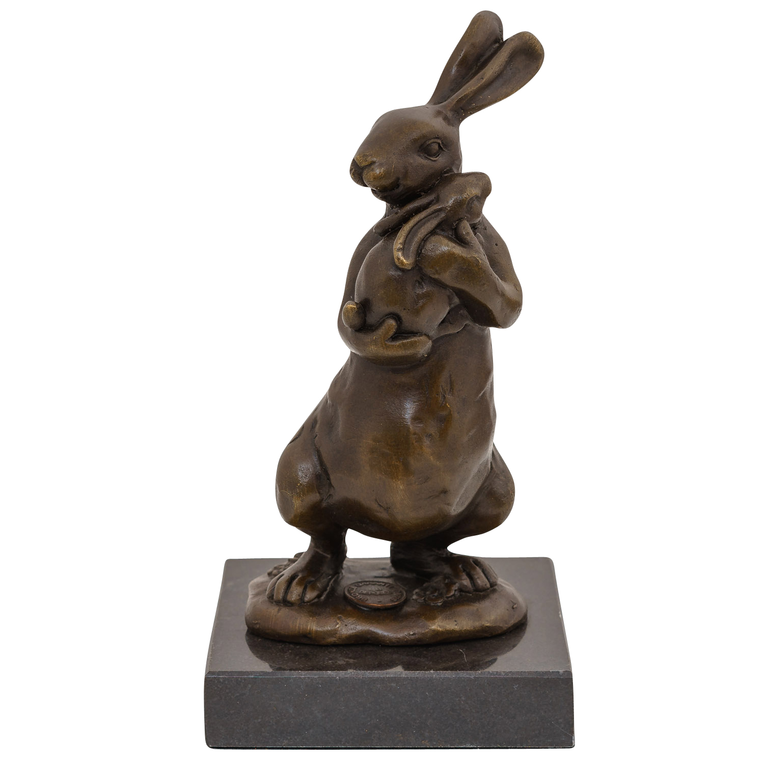 SL-38-2-copy Bronzeskulptur Hase mit Baby im Antik-Stil Bronze Figur Statue 16cm