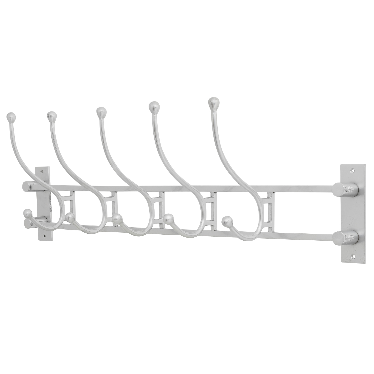 aubaho-C328-8 Garderobe Wandgarderobe Artdeco Aluminium 90cm grau Antik-Stil
