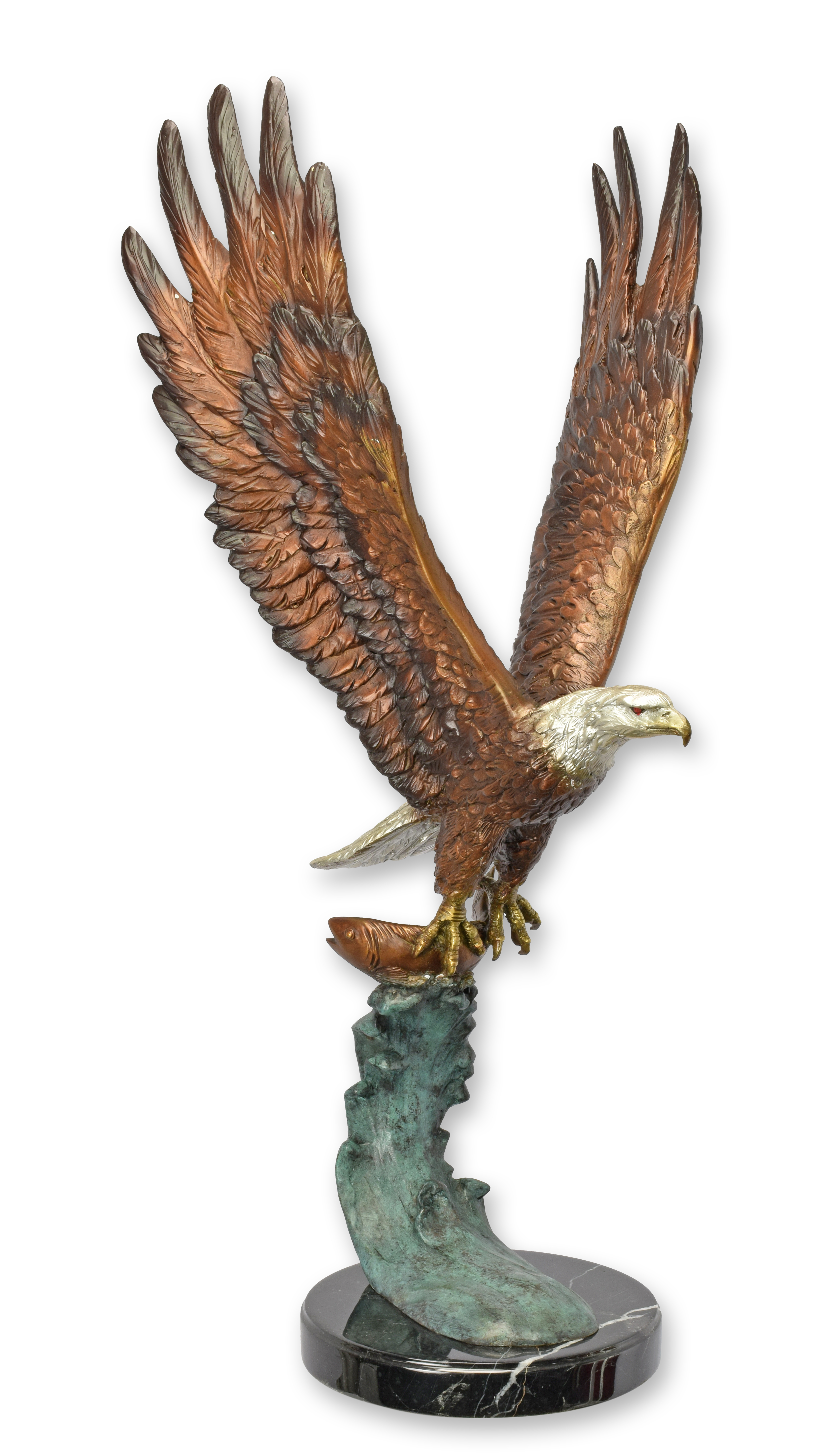 A bronze sculpture of an eagle in flight replica retro design decoration