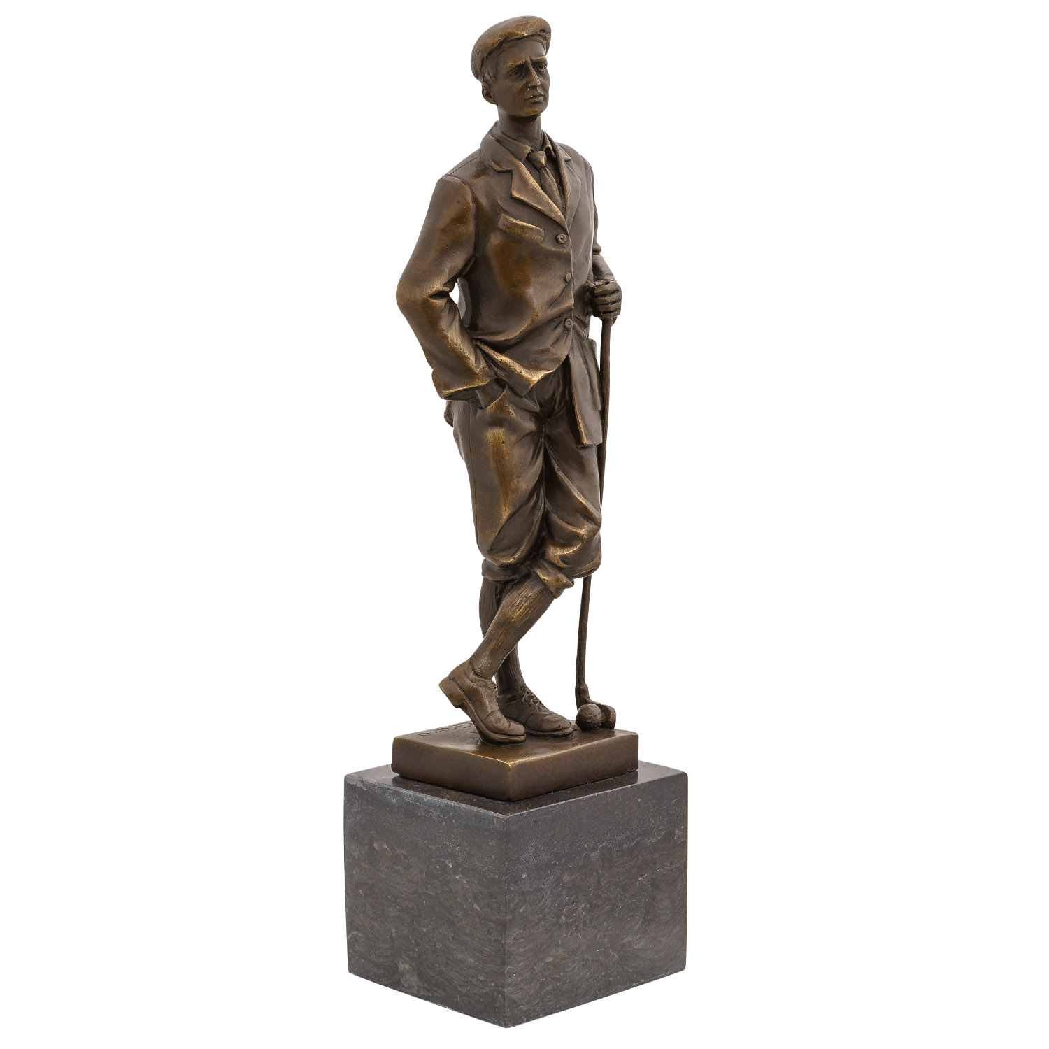 Bronzeskulptur Golfer Golf im Antik-Stil Bronze Figur 32cm