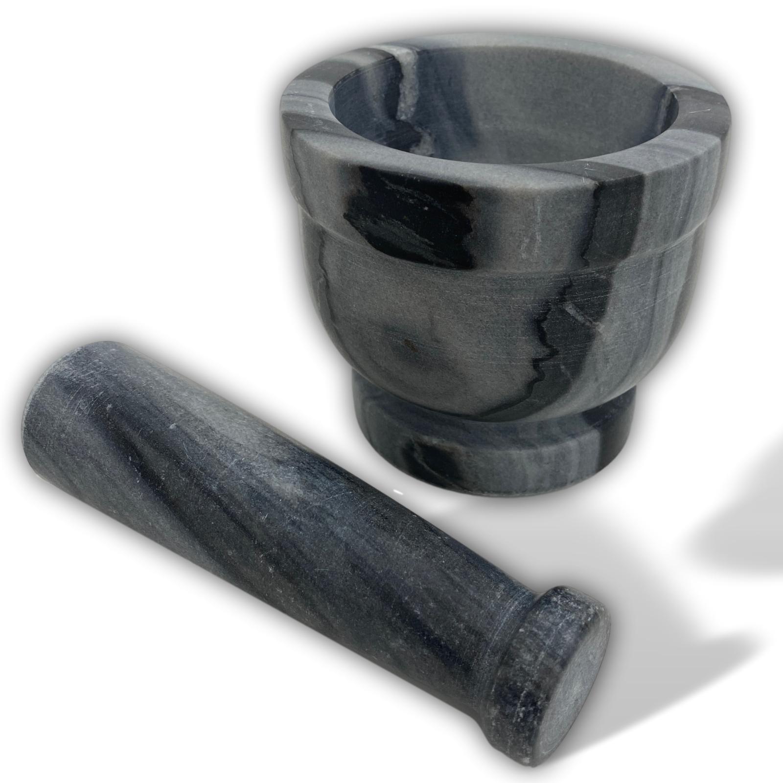 aubaho-21406-3 Mörser und Stößel Steinmörser Marmor Zerkleinerer Gewürzmörser Küche Antik-Stil