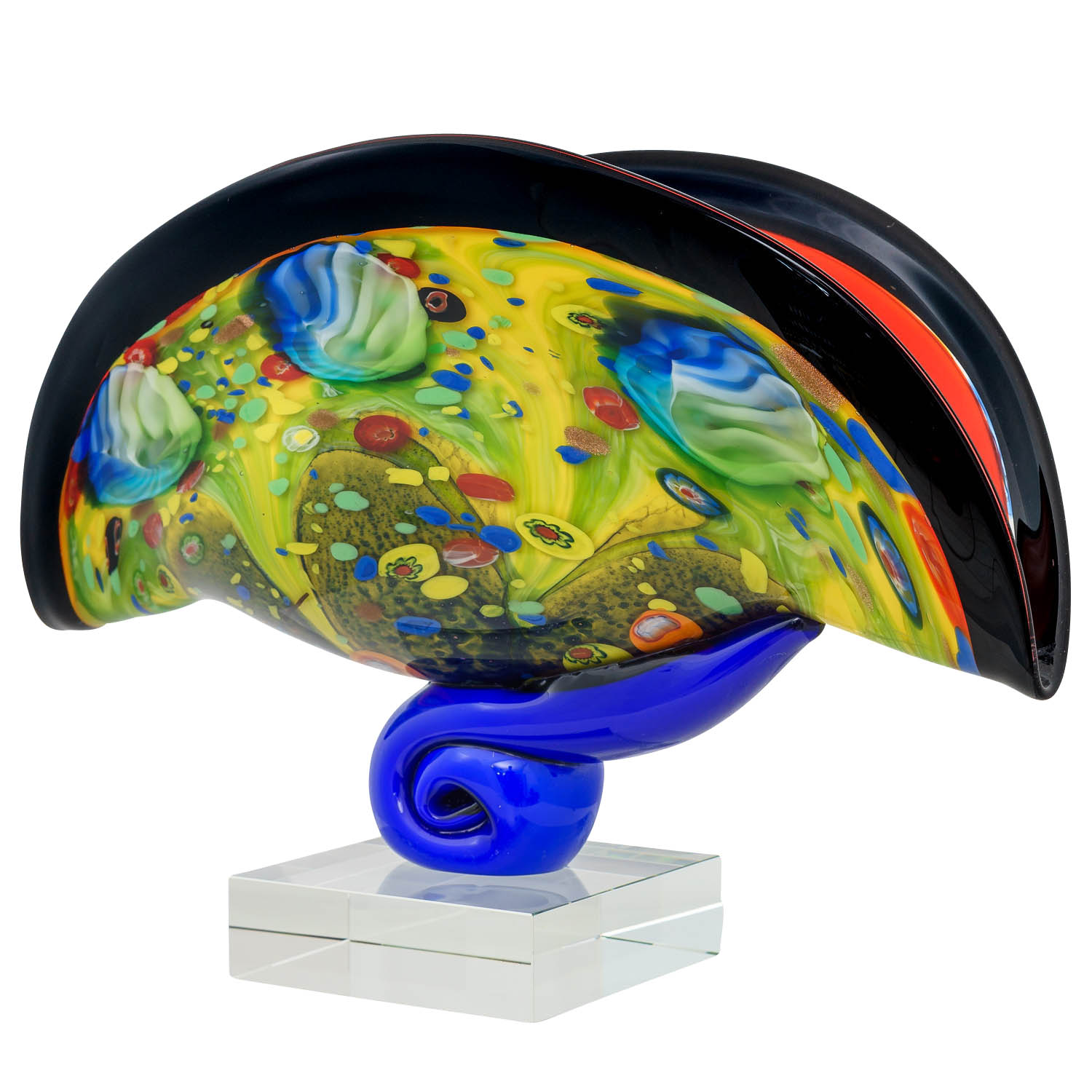 GL226-3 Glasschale im Italien Murano antik Stil Breite 43cm 6kg Glas Schale glass bowl