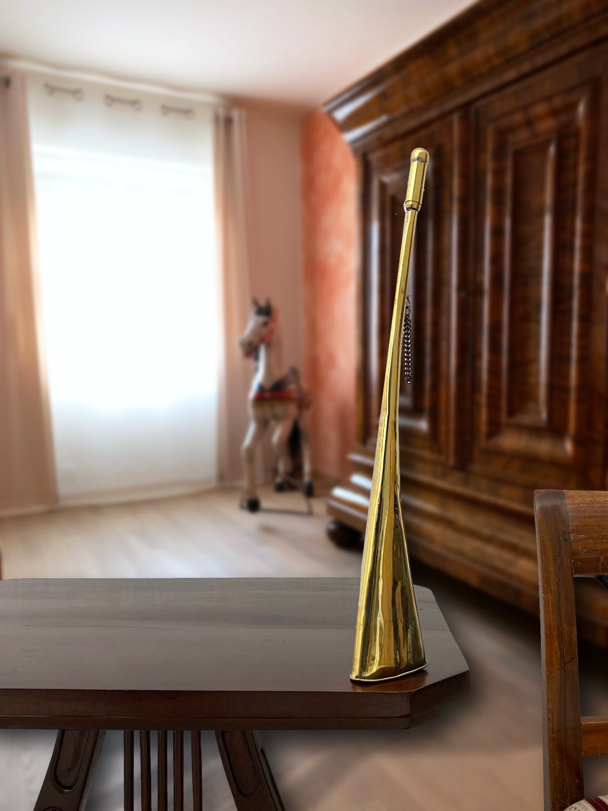 aubaho-22198-1c Maritim Nebelhorn Signalhorn Horn Messing Fanfare Boot Bootshorn Schiffshorn