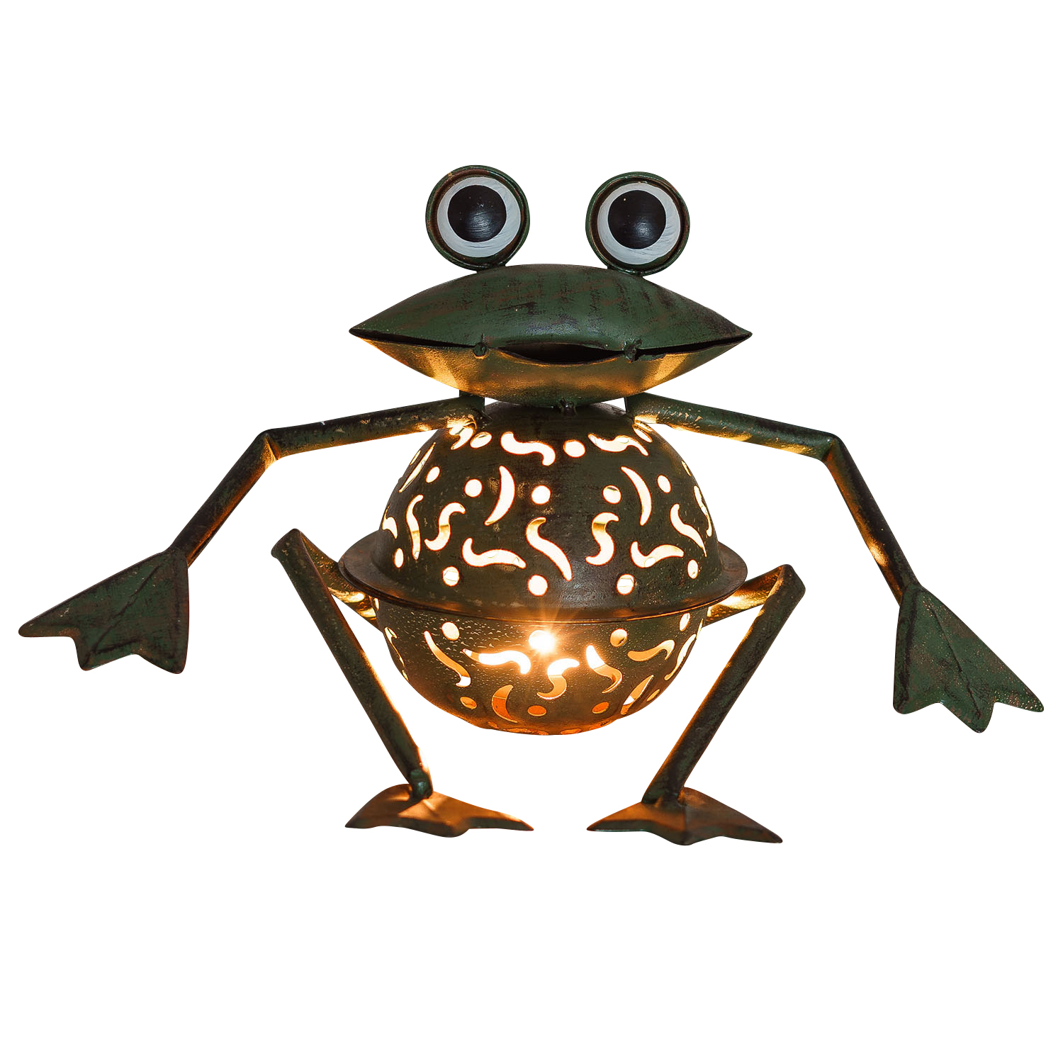 Windlicht Frosch 23cm Teelichthalter Garten garden tealight holder froog