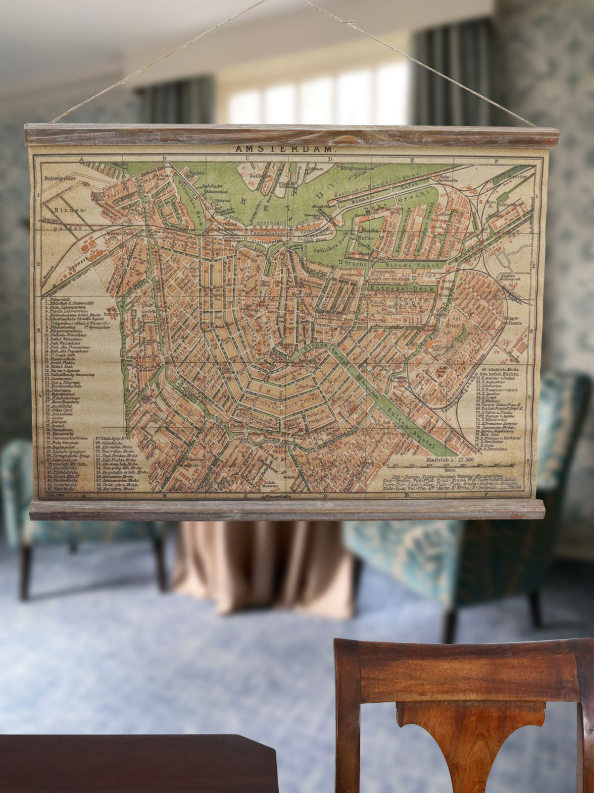 SJ-5-9 Landkarte Weltkarte historische Karte Wandkarte Antik-Stil Amsterdam Holland