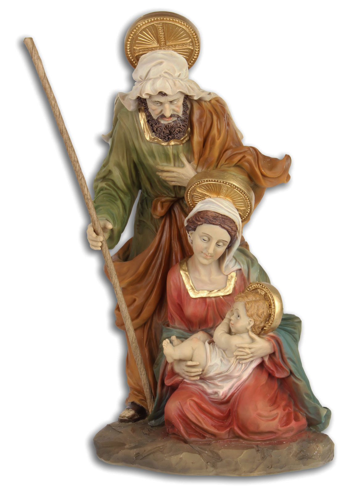 SN-105 Maria Josef Jesus Heiligenfigur Weihnachten Bethlehem handbemalt Antik-Stil 29cm
