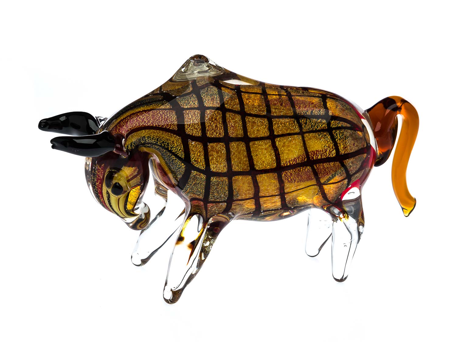 2016-01-27_Auktionshaus_024 Stier aus Glas im Italien Murano Stil Figur Dekoration Skulptur 25cm glass bull