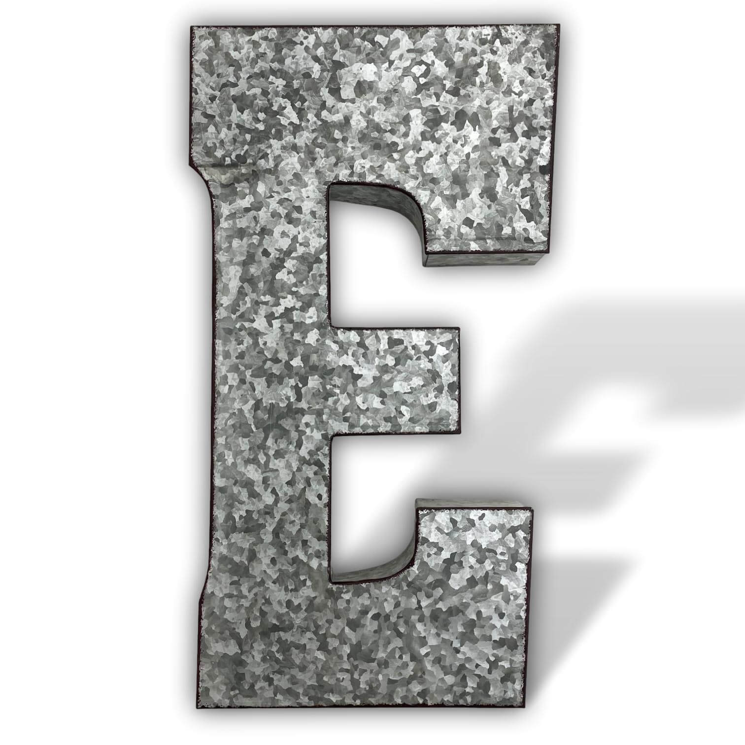 XXL Buchstabe e Zink Metall 52cm Dekoration Garten 3D