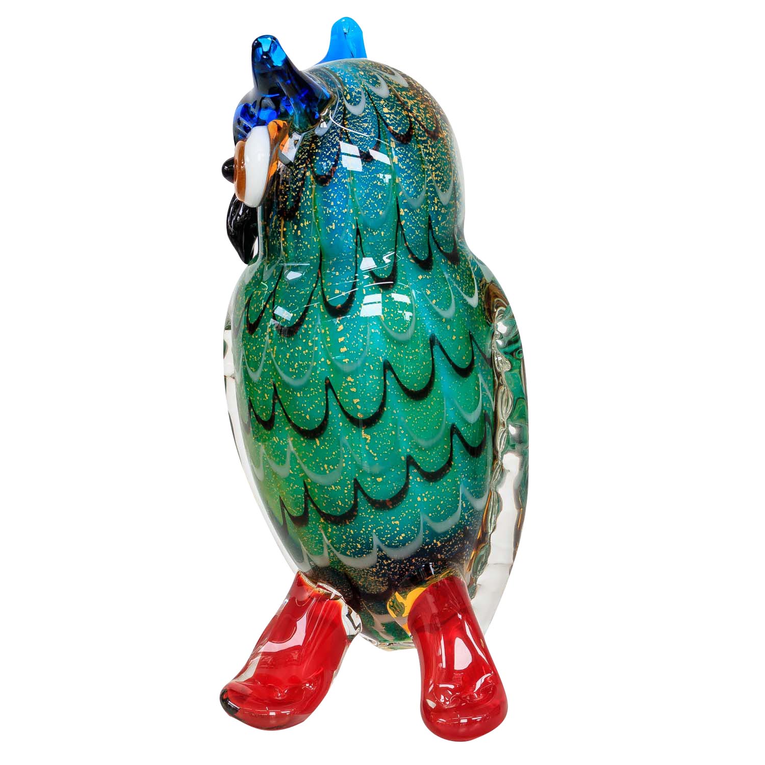 Glasfigur Eule Vogel Glas im Murano Antik Stil 22cm
