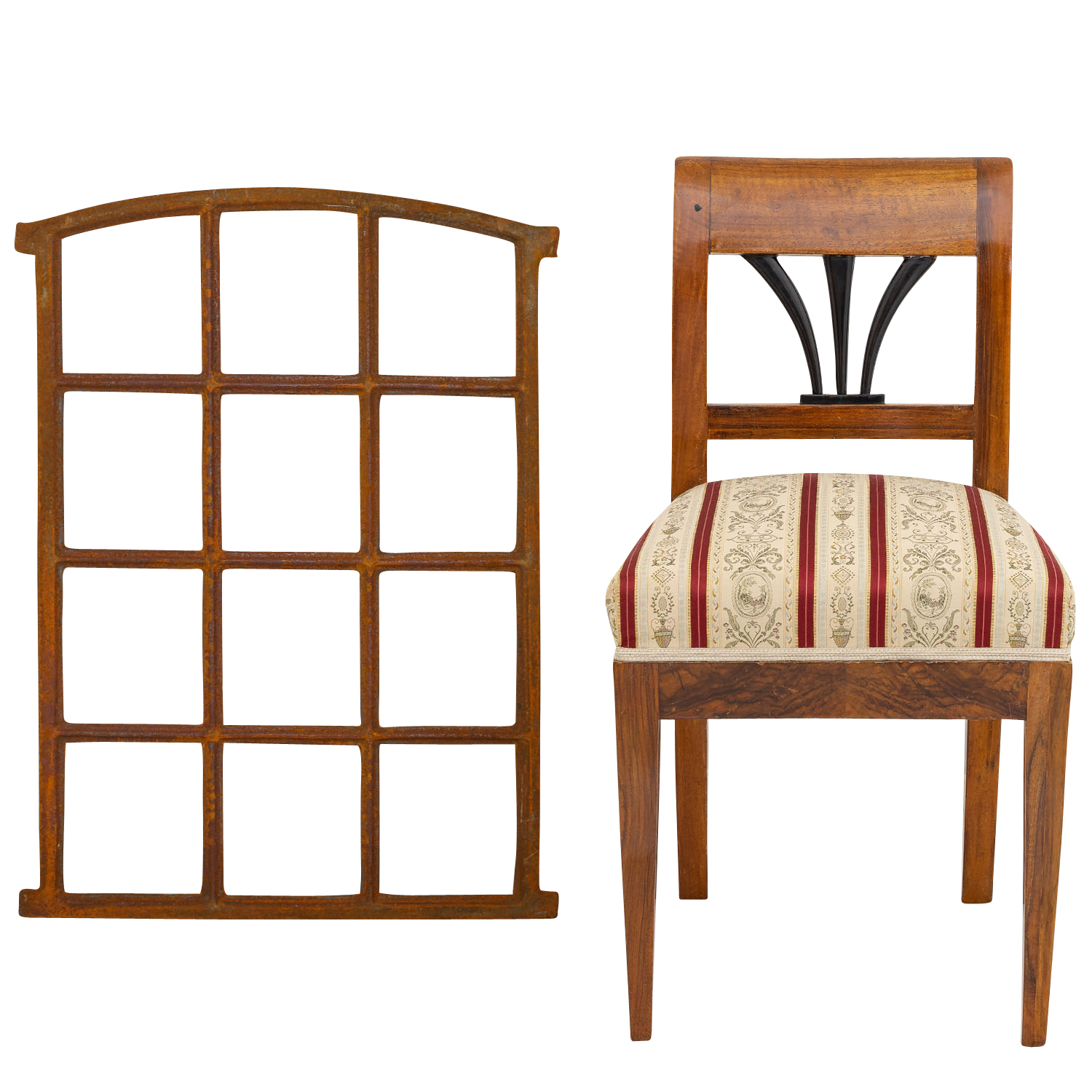 aubaho-F22A-R-1 Stallfenster Scheunenfenster Fenster zum Öffnen 12 Felder Eisen 78cm Antik-Stil