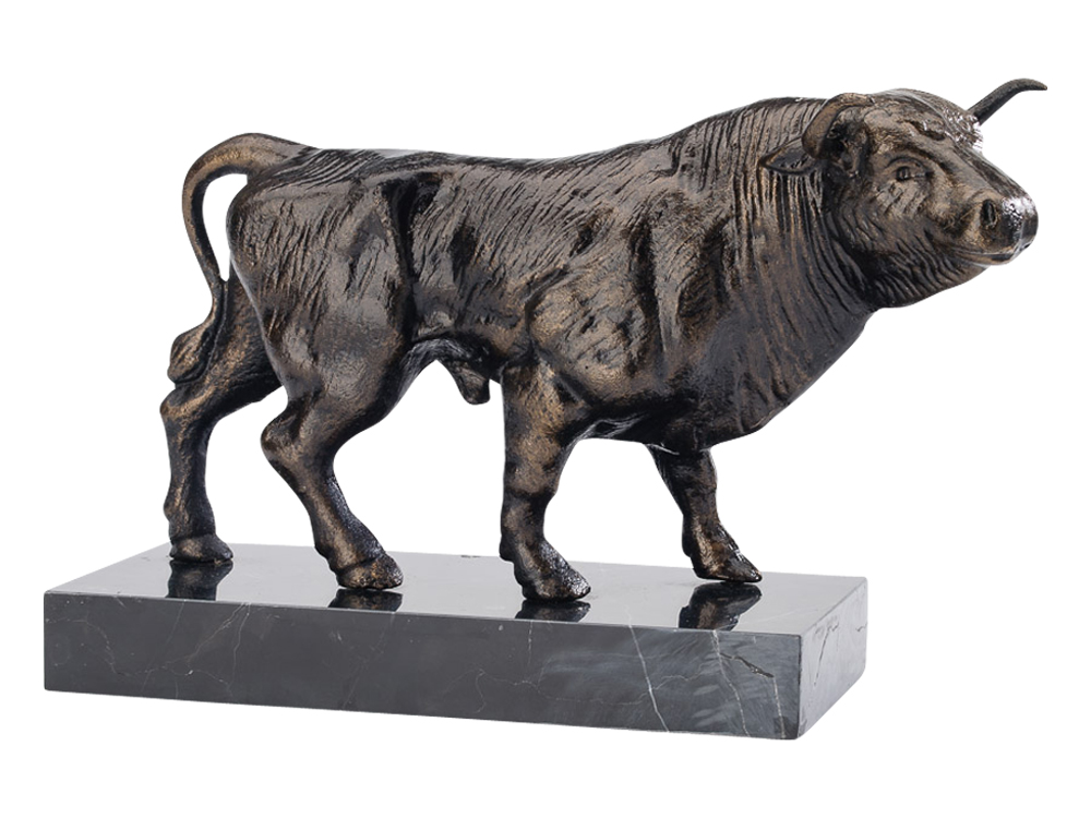 Stier Skulptur aus Eisen 4,3 Kg Figur Bulle antik Stil sculpture bull iron