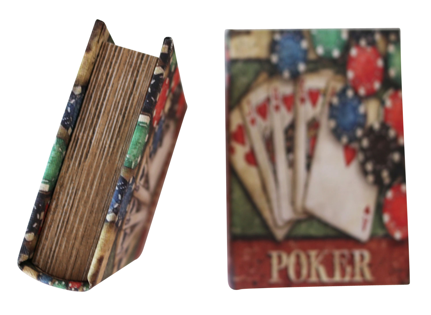 BO-170-6 2 Poker Karten Pokerkarten Kartenspiel Box Hülle Buchattrappe Antik-Stil Joker