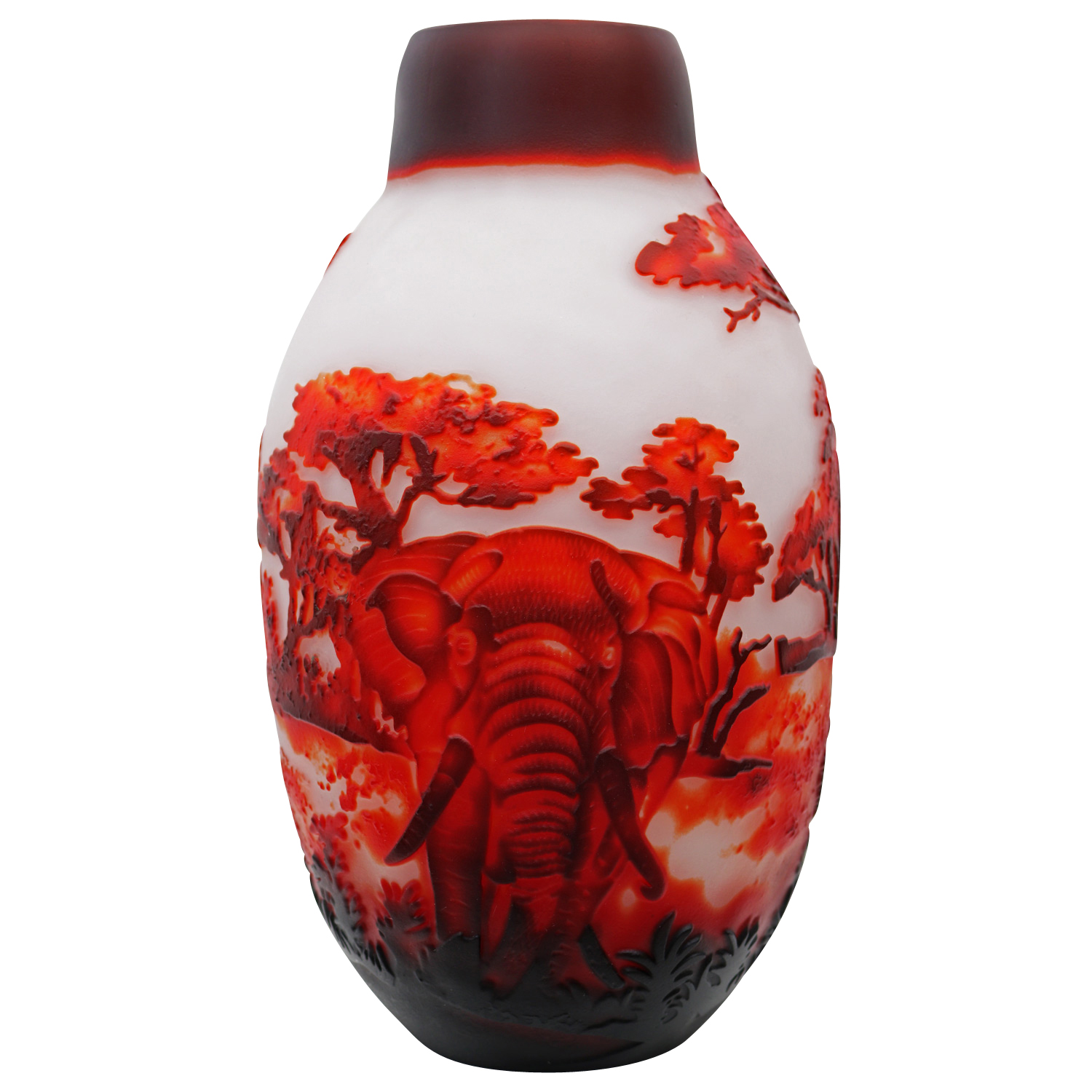 GV-59_3 Vase Replika nach Galle Gallé Glasvase Glas Antik-Jugendstil-Stil Kopie c10
