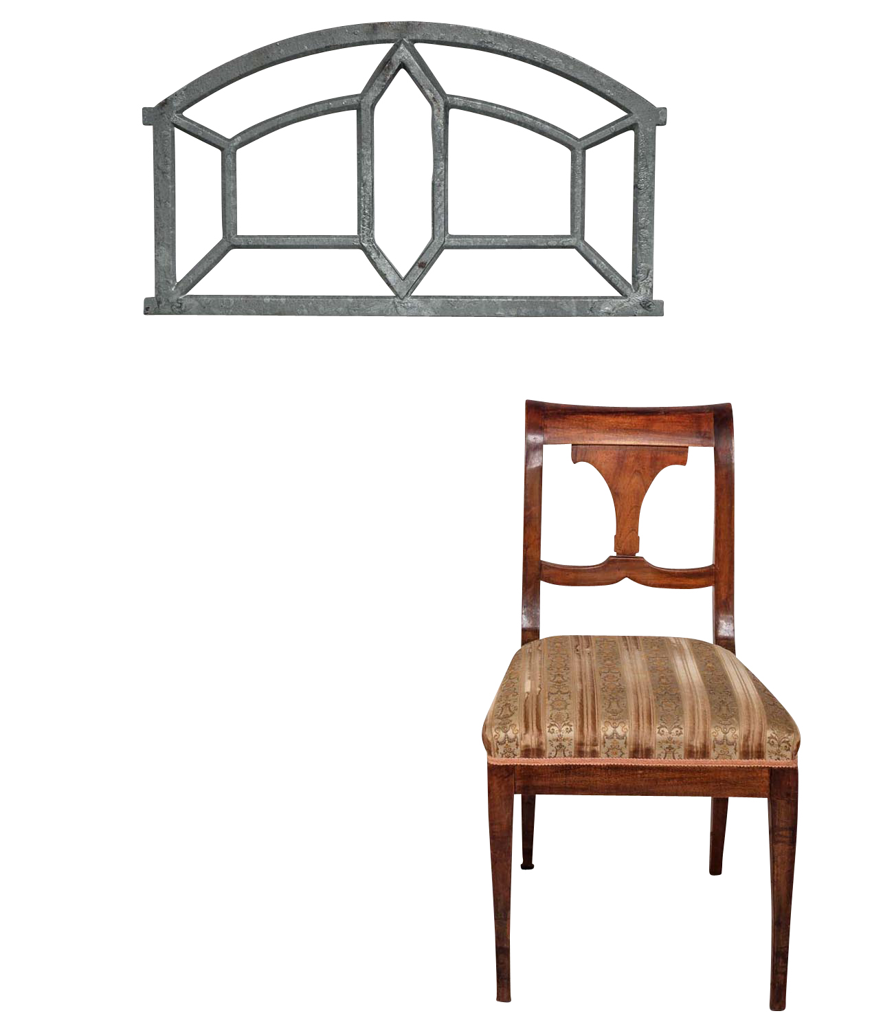 Fenster grau Stallfenster Eisenfenster Scheunenfenster Eisen 89cm Antik-Stil (o)