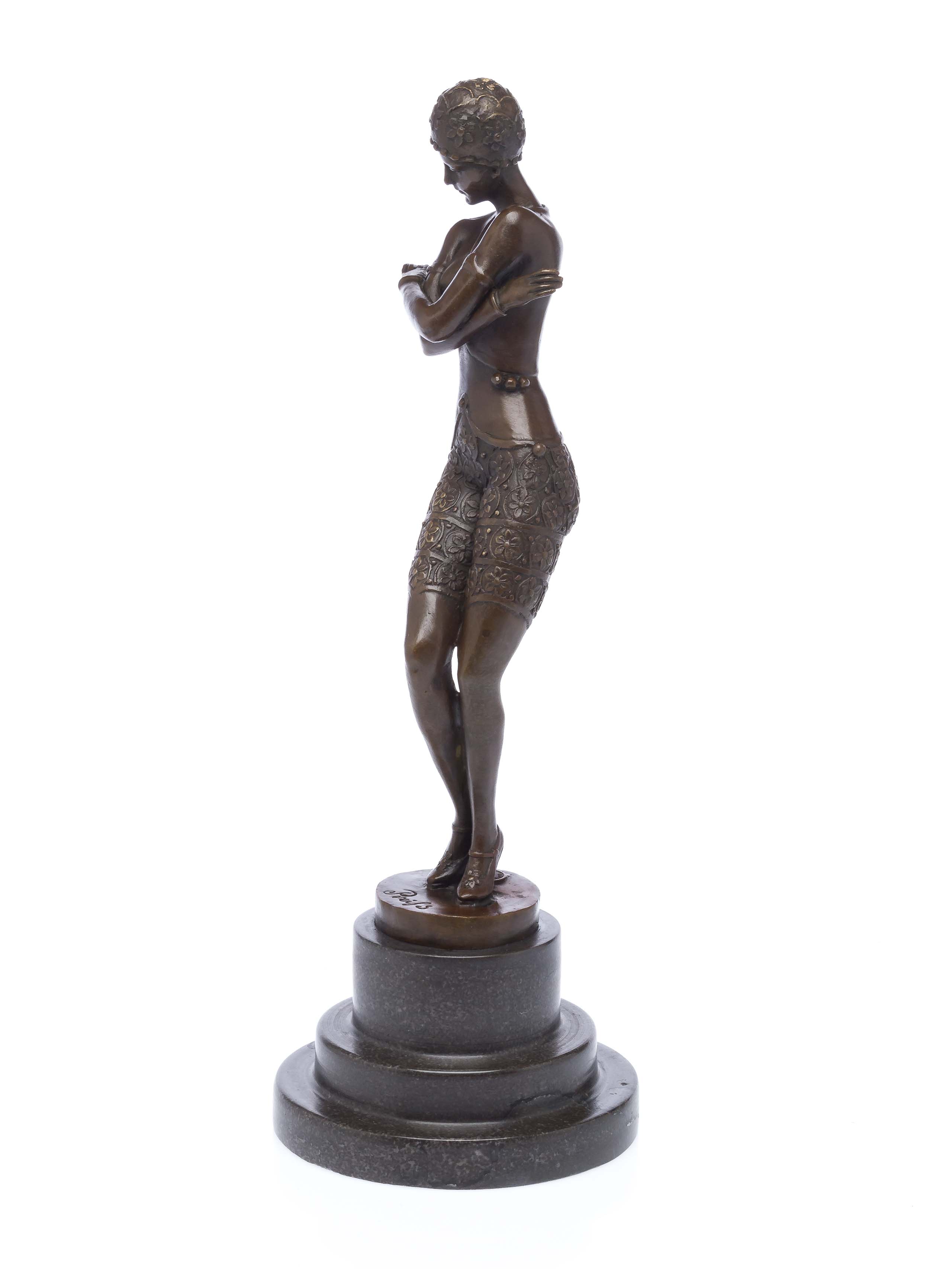 KZ-7-2 Bronze Skulptur nach Ferdinand Preiss (1882-1943) Tänzerin art deco style