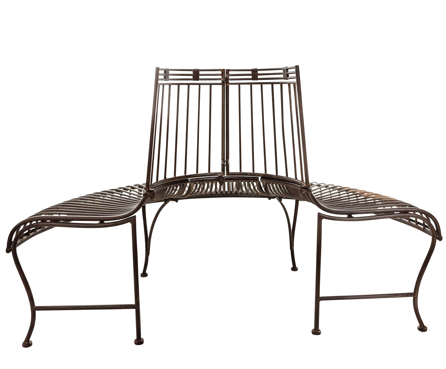 TZ-22-5 Gartenbank Bank Antik-Stil Garten Metall Eisen braun Möbel Baumbank 134cm