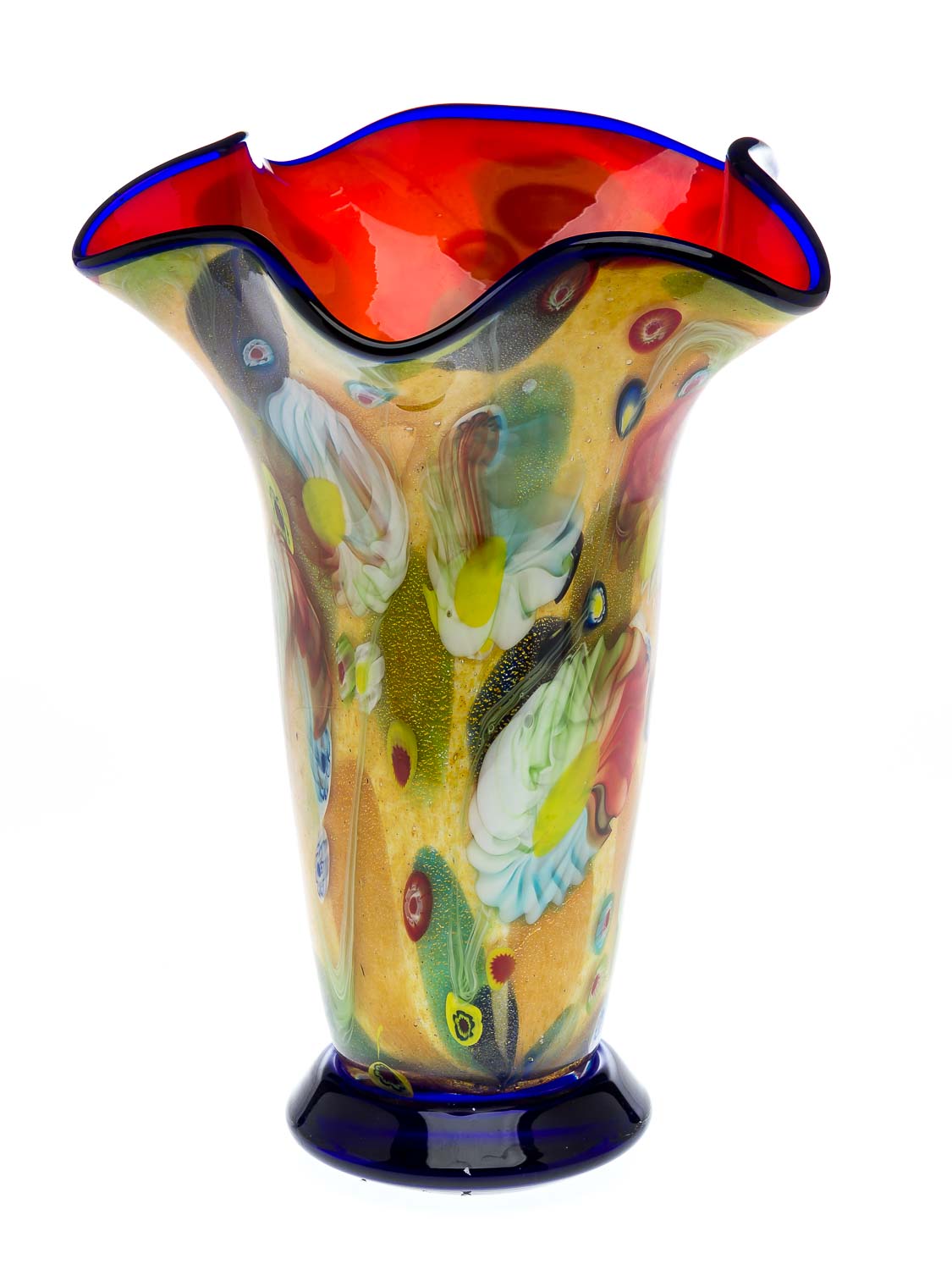Glasvase 4,8kg Glas Vase Italien Murano Stil Höhe 37cm schwere Tischvase glass