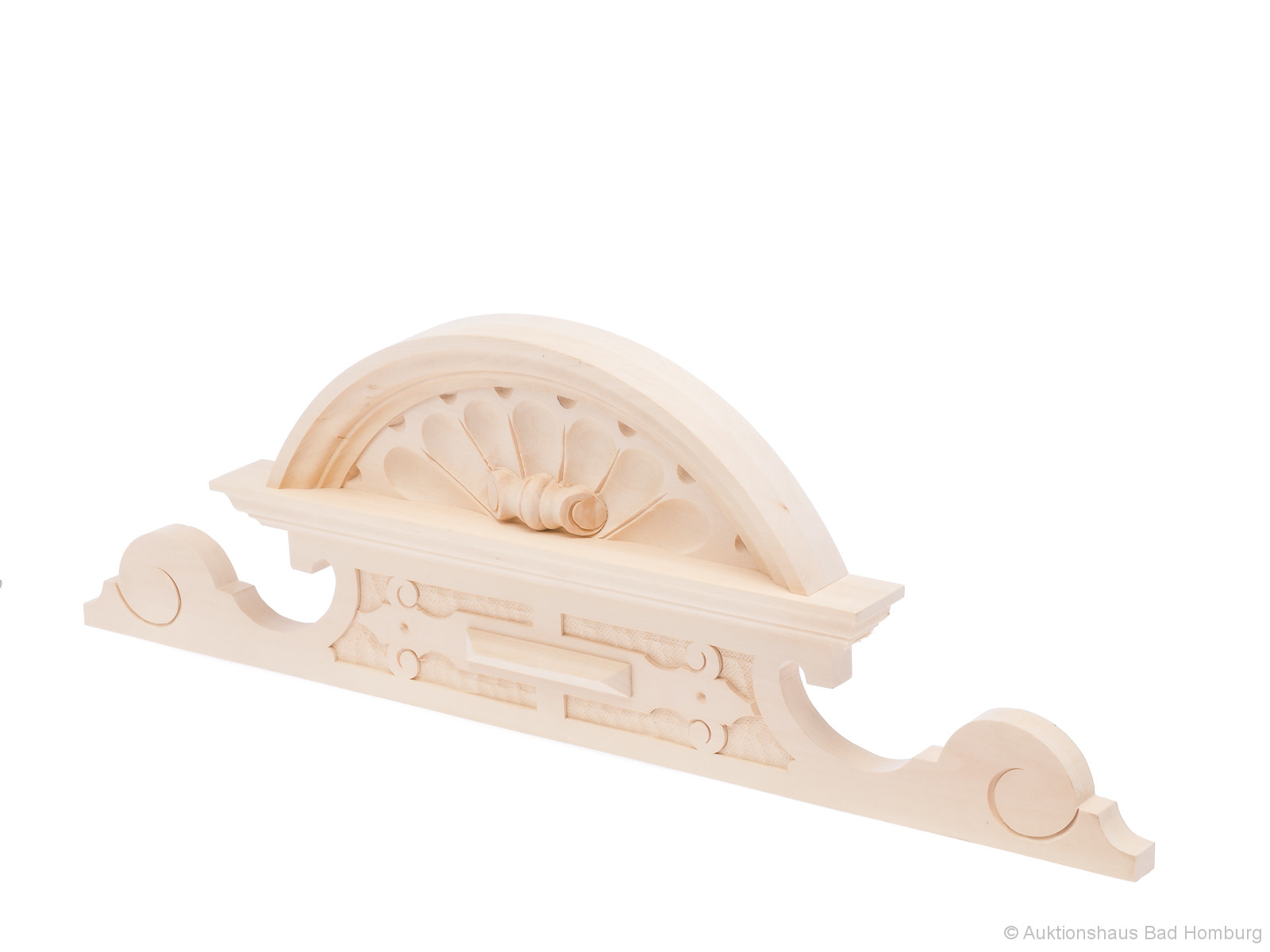 Schrankkrone Linde Schrankaufsatz Verzierung 24cm x 68cm Bekrönung antik Stil