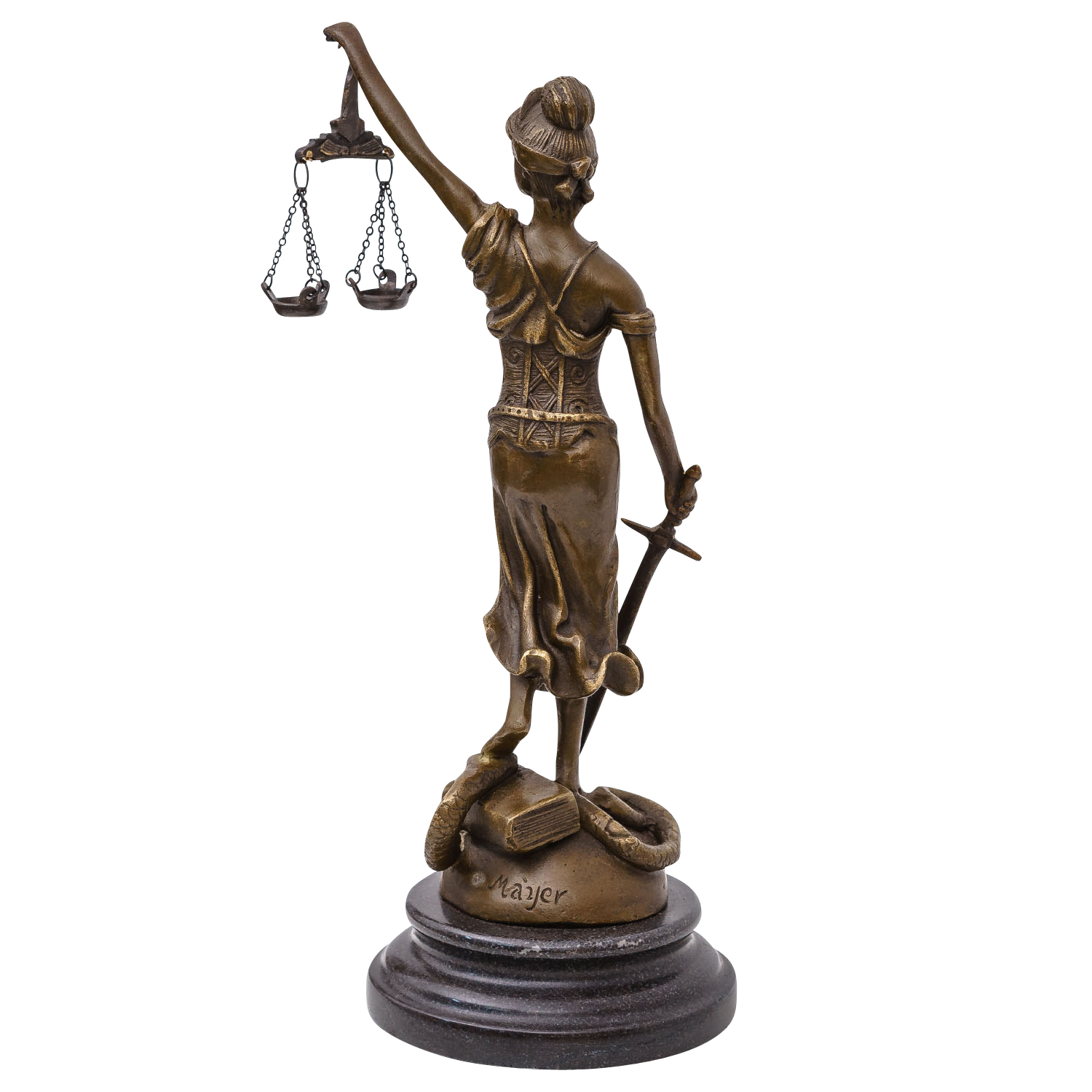 Bronzeskulptur Justitia Justizia Statue Bronze Figur Skulptur Antik-Stil - 26cm