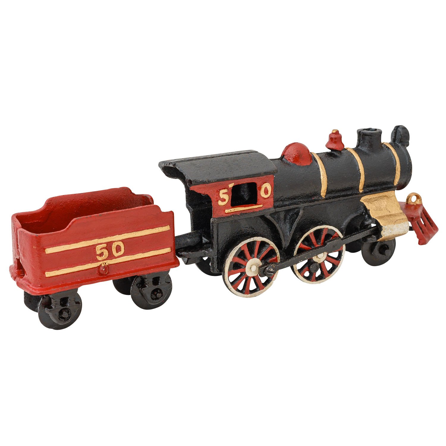 GU097-5 Modellbahn Eisenbahn Lok Anhänger Zug Gusseisen Antik Stil 29cm