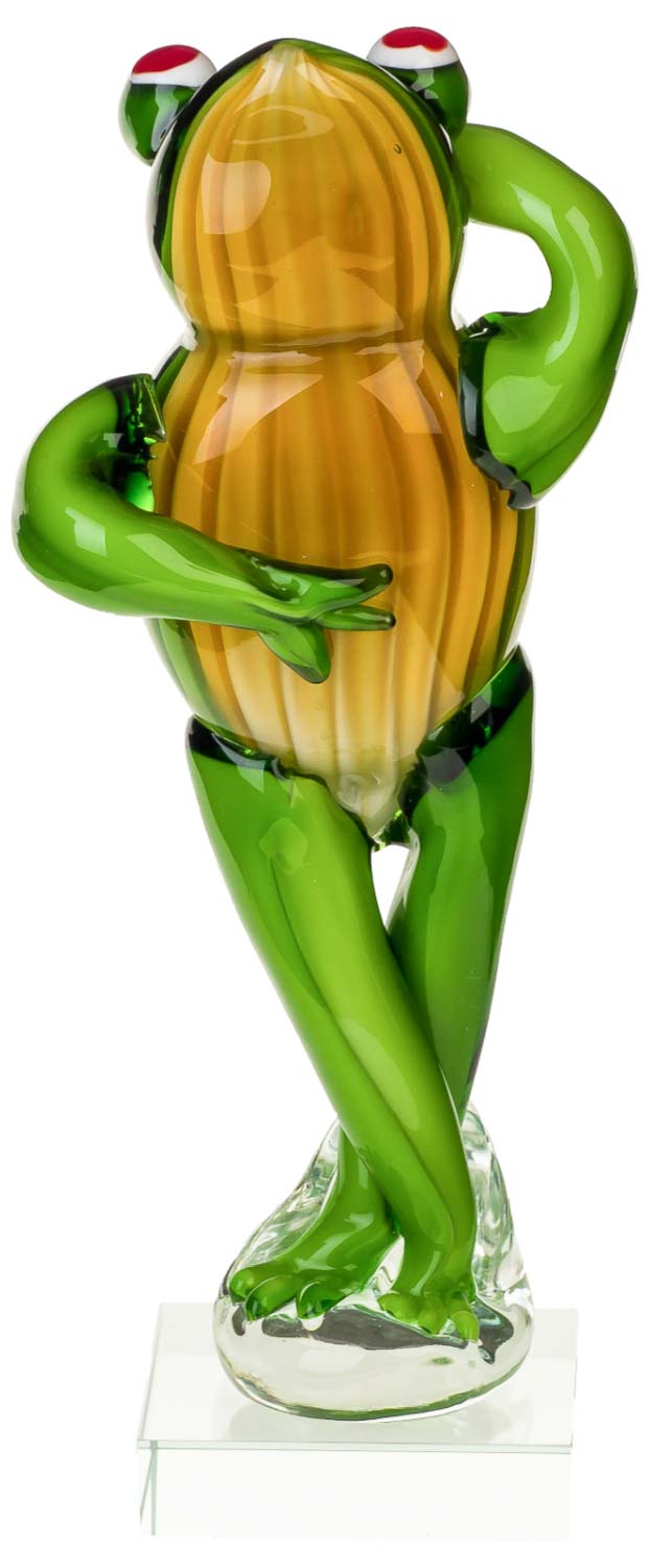 GL944-03 Glasfigur Frosch Glas Figur im Murano Antik-Stil Skulptur 30cm