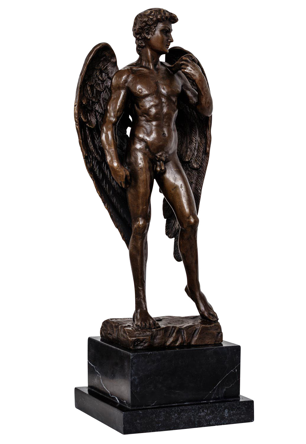 Bronzeskulptur Engel David im Antik-Stil Bronze Figur Statue 40cm