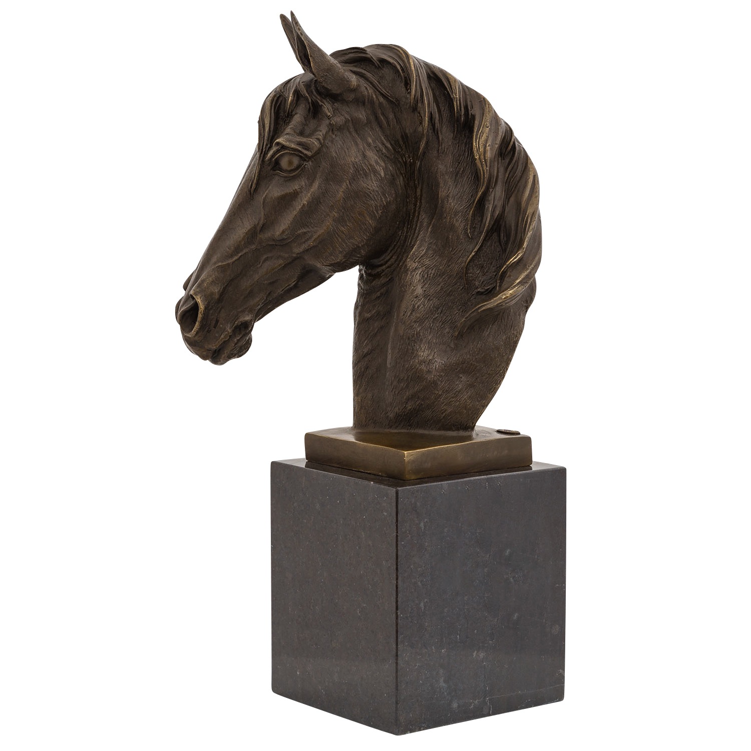 TM-47-3-copy Bronzeskulptur Pferd 44cm Büste Pferdekopf Statue Bronzefigur Bronze Antik-Stil
