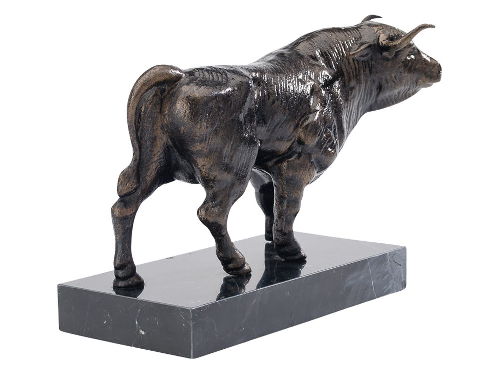 Stier Skulptur aus Eisen 4,3 Kg Figur Bulle antik Stil sculpture bull iron