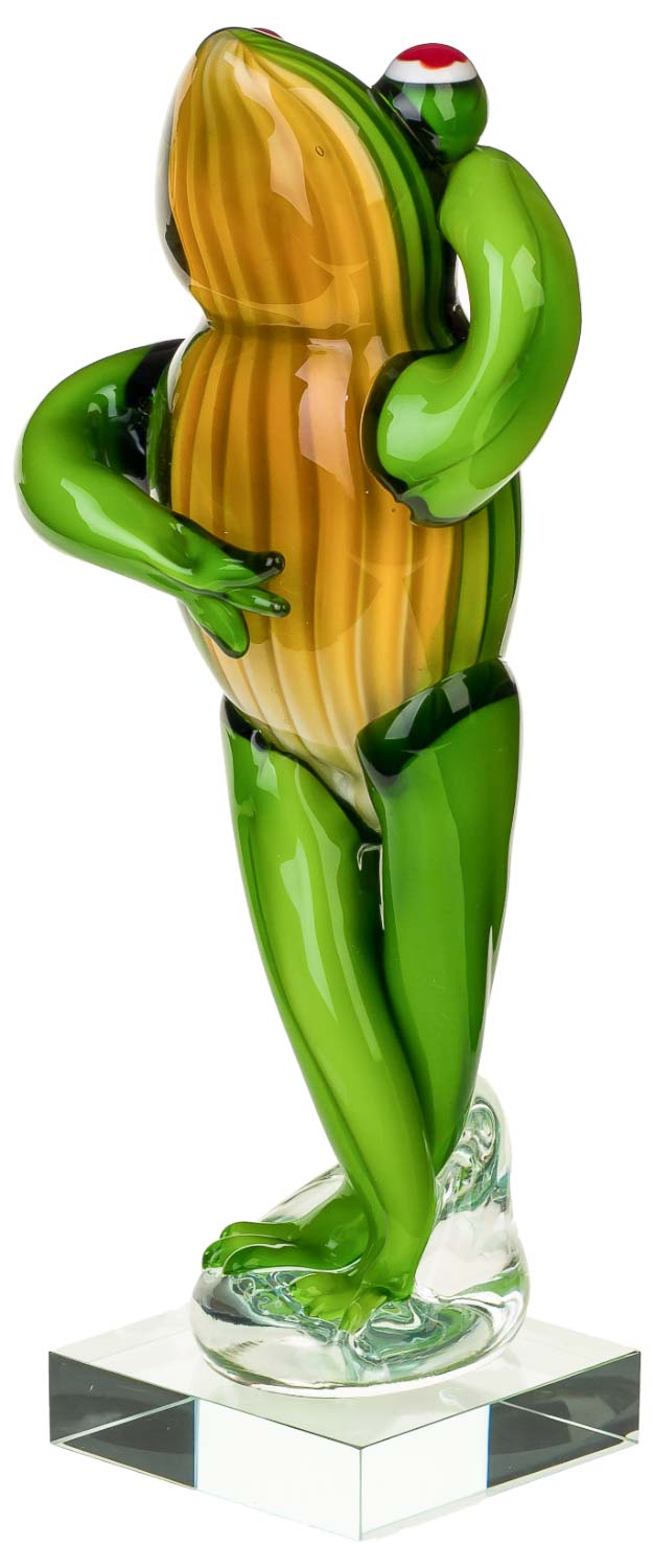 GL944-01 Glasfigur Frosch Glas Figur im Murano Antik-Stil Skulptur 30cm