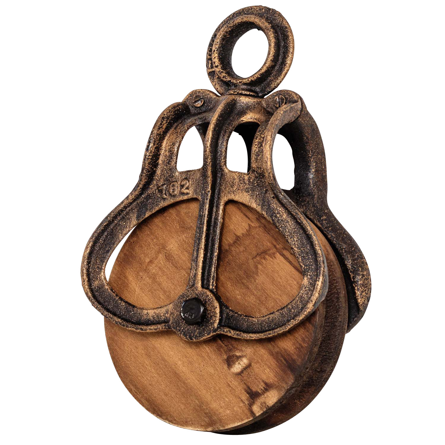 KL-2-1 Flaschenzug Umlenkrolle Seilzug Rolle Eisen Werkzeug Antik-Stil 26cm