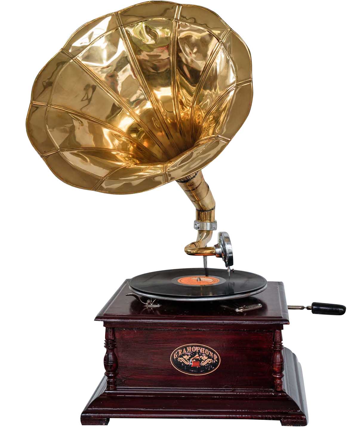 Nostalgie Grammophon Gramophone Dekoration mit Trichter Grammofon Antik-Stil (g)