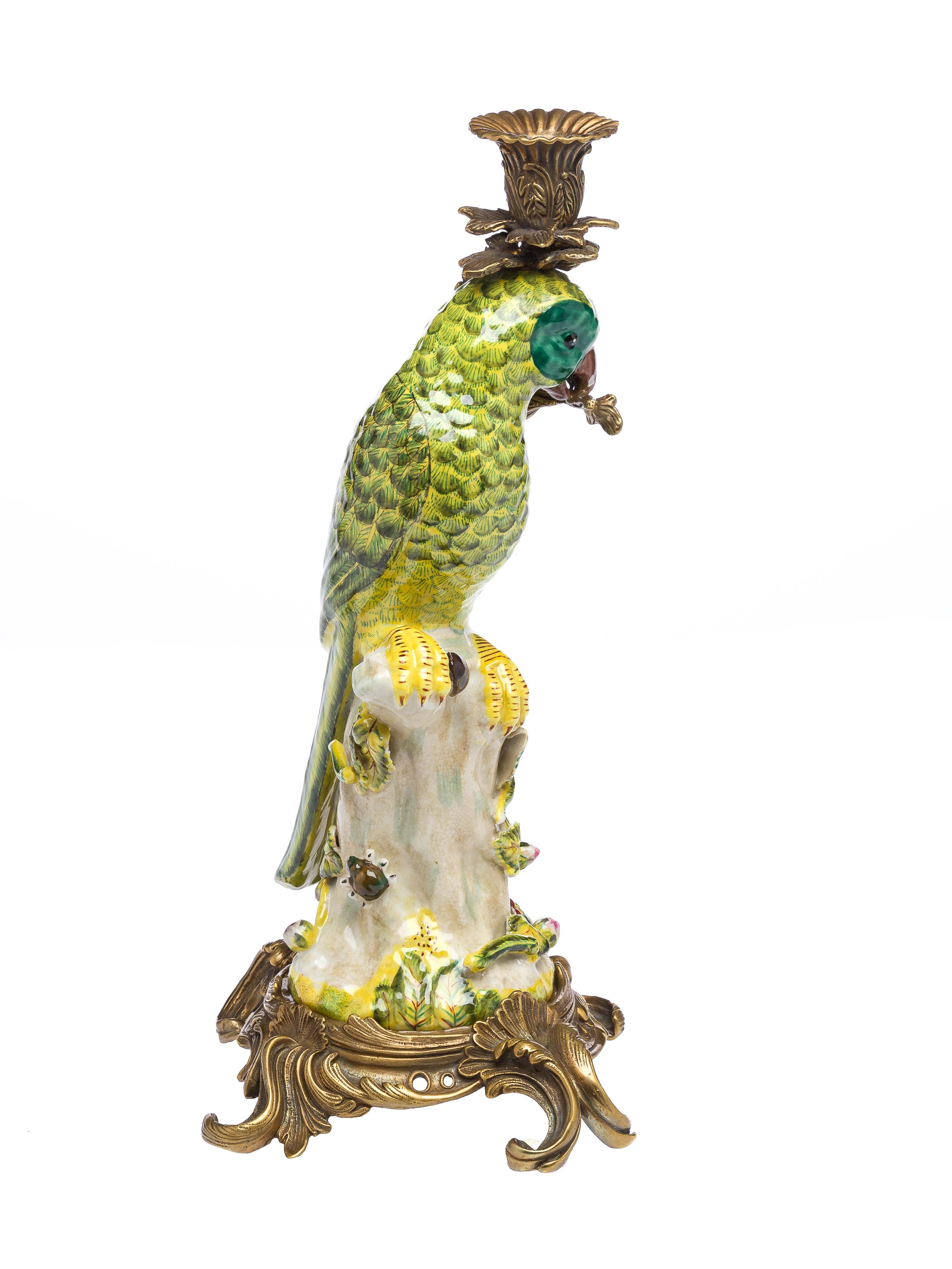 PT-89-PT-90-8 Paar Papagei Kerzenständer Porzellan antik Stil Kerzenleuchter 37cm candlestick