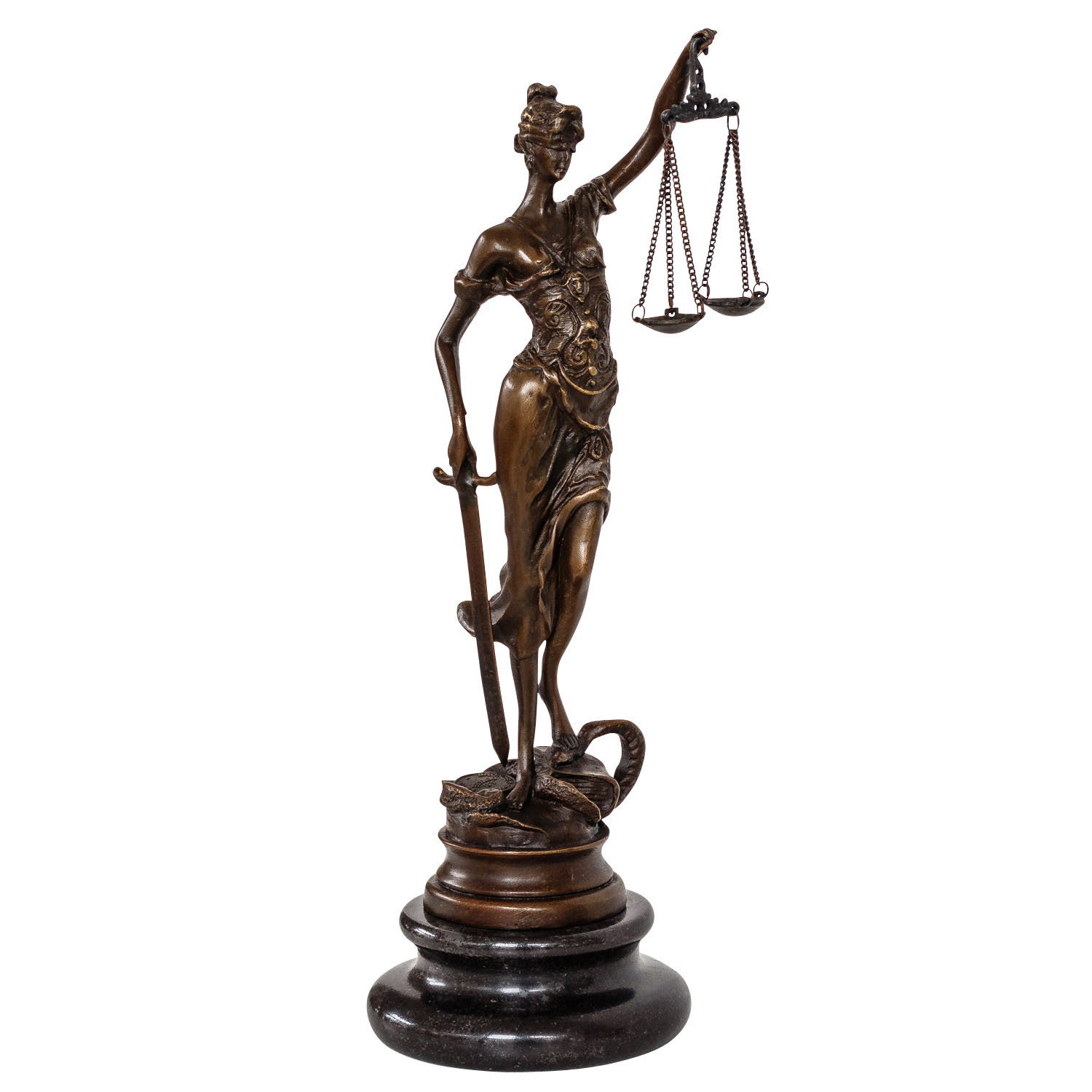BR-174-1TjjocUsVMhcQN Bronze sculpture lady justice justitia figure lawyer antique style statue - 24cm