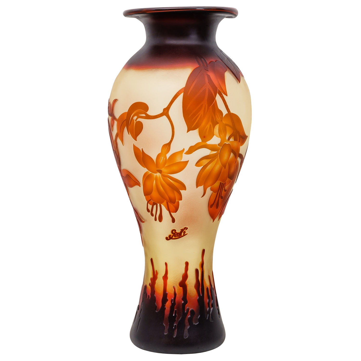 GV-54-2 Vase Replika nach Galle Gallé Kolibri Glas Antik-Jugendstil-Stil Kopie c5