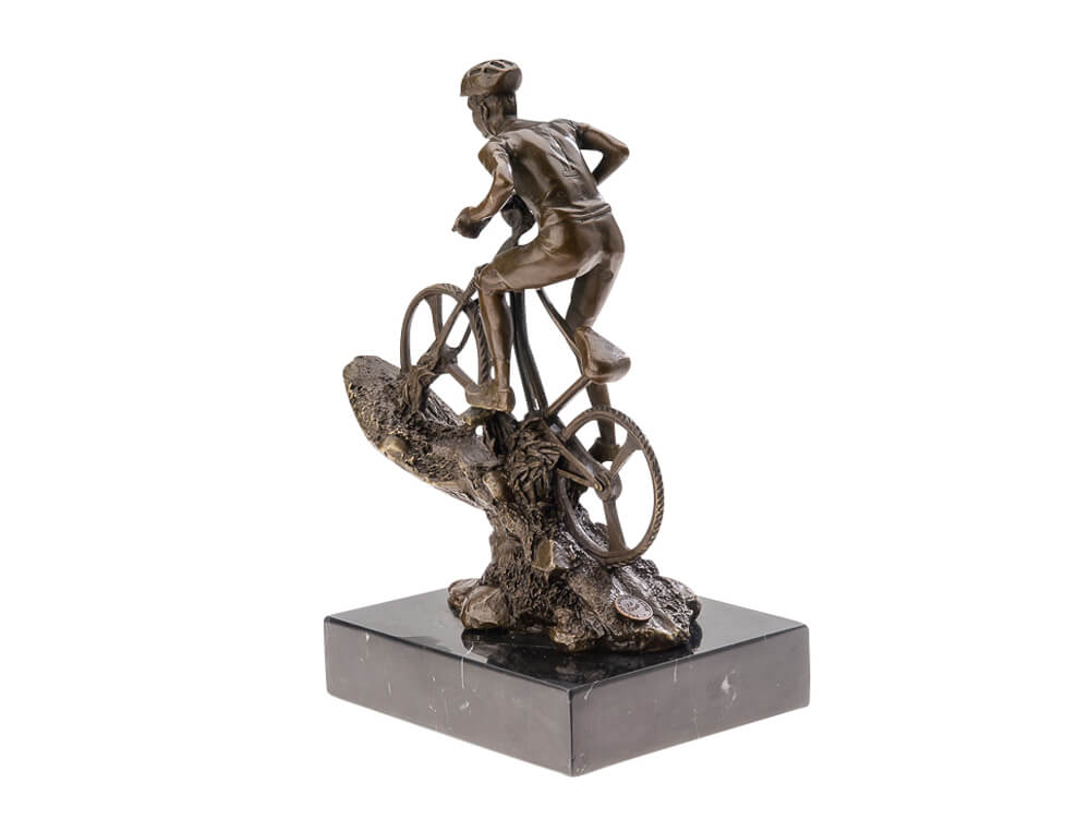 Bronze sculpture, mountain bike, 25cm, cyclist, cycling, bicycle, figure