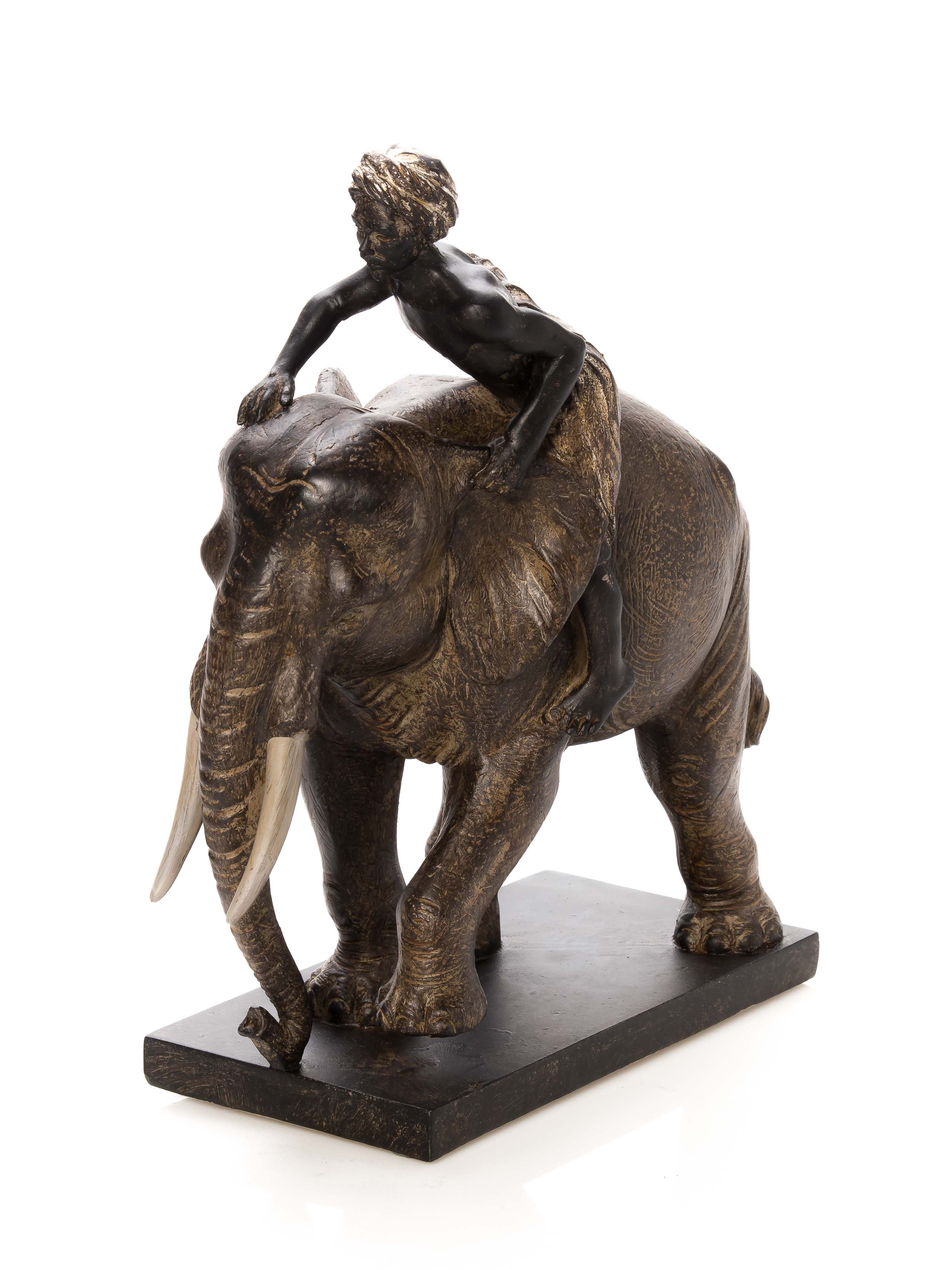 SKULPTUR ELEFANT MIT REITER ANTIK STIL FIGUR INDIEN ORIENT AFRIKA